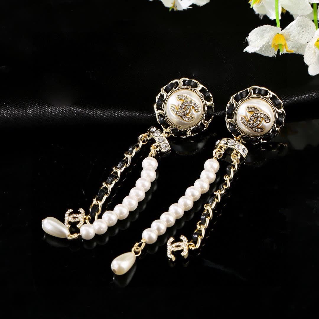 Chanel Pearl & Crystal Earrings