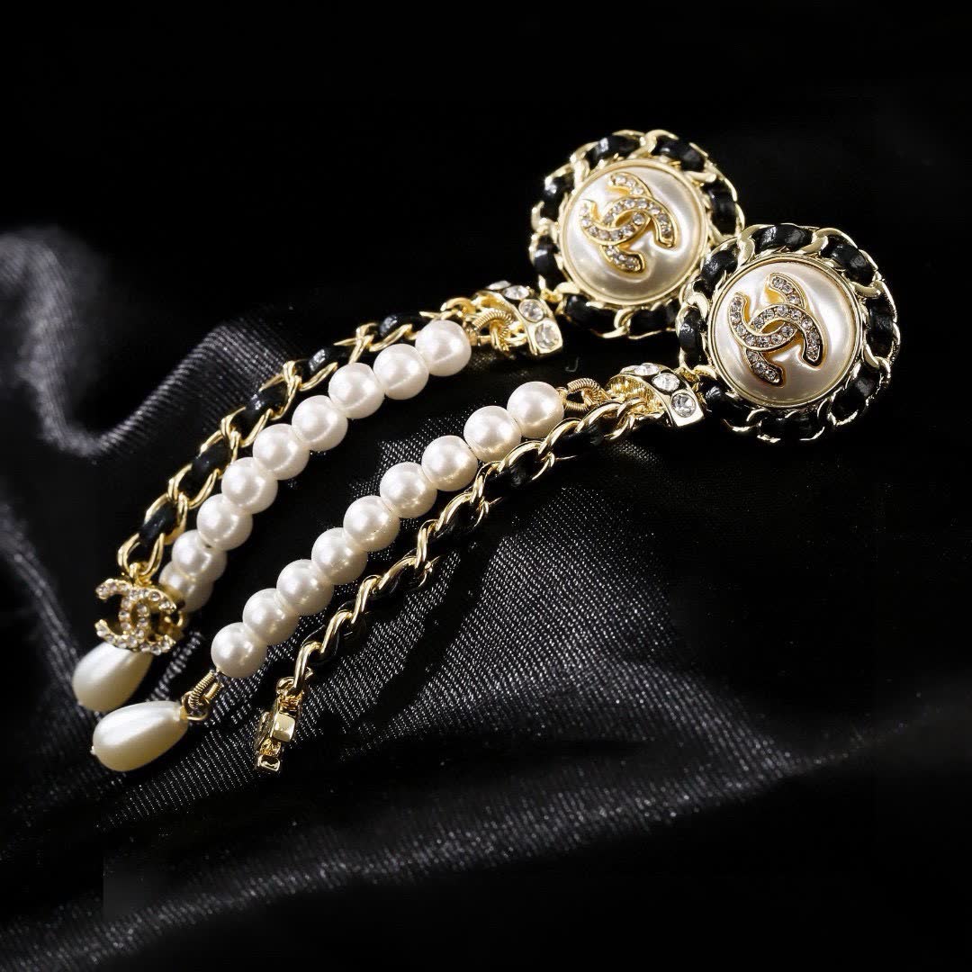 Chanel Pearl & Crystal Earrings