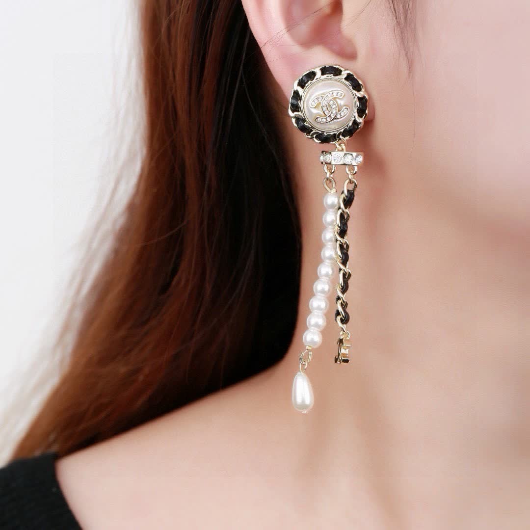 Chanel Pearl & Crystal Earrings