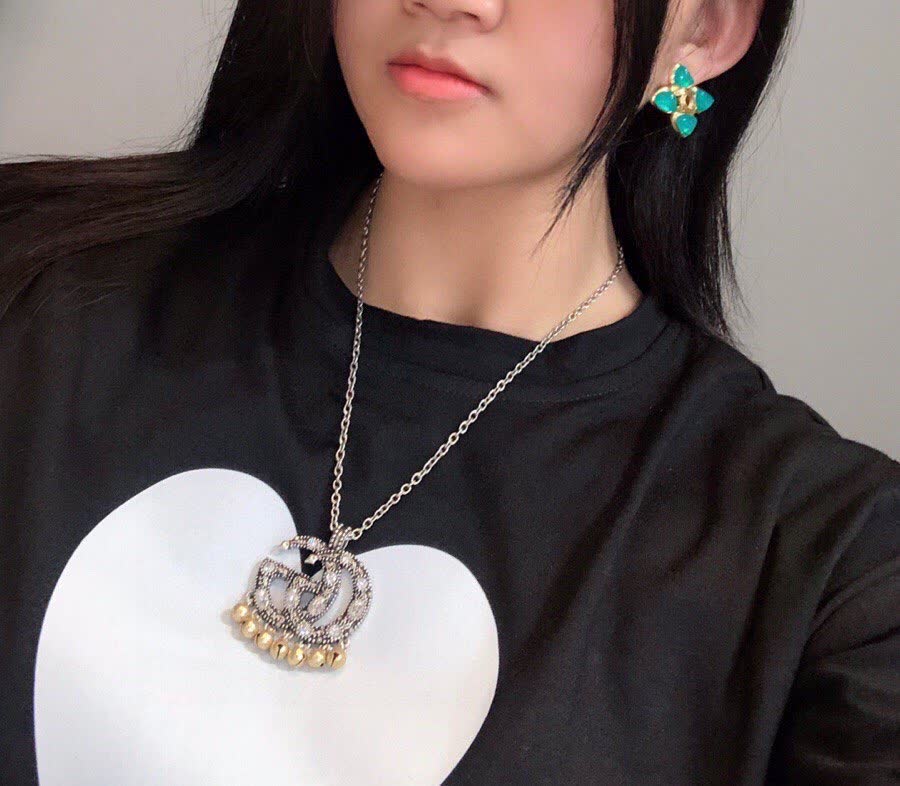 Chanel Green Stone Earrings
