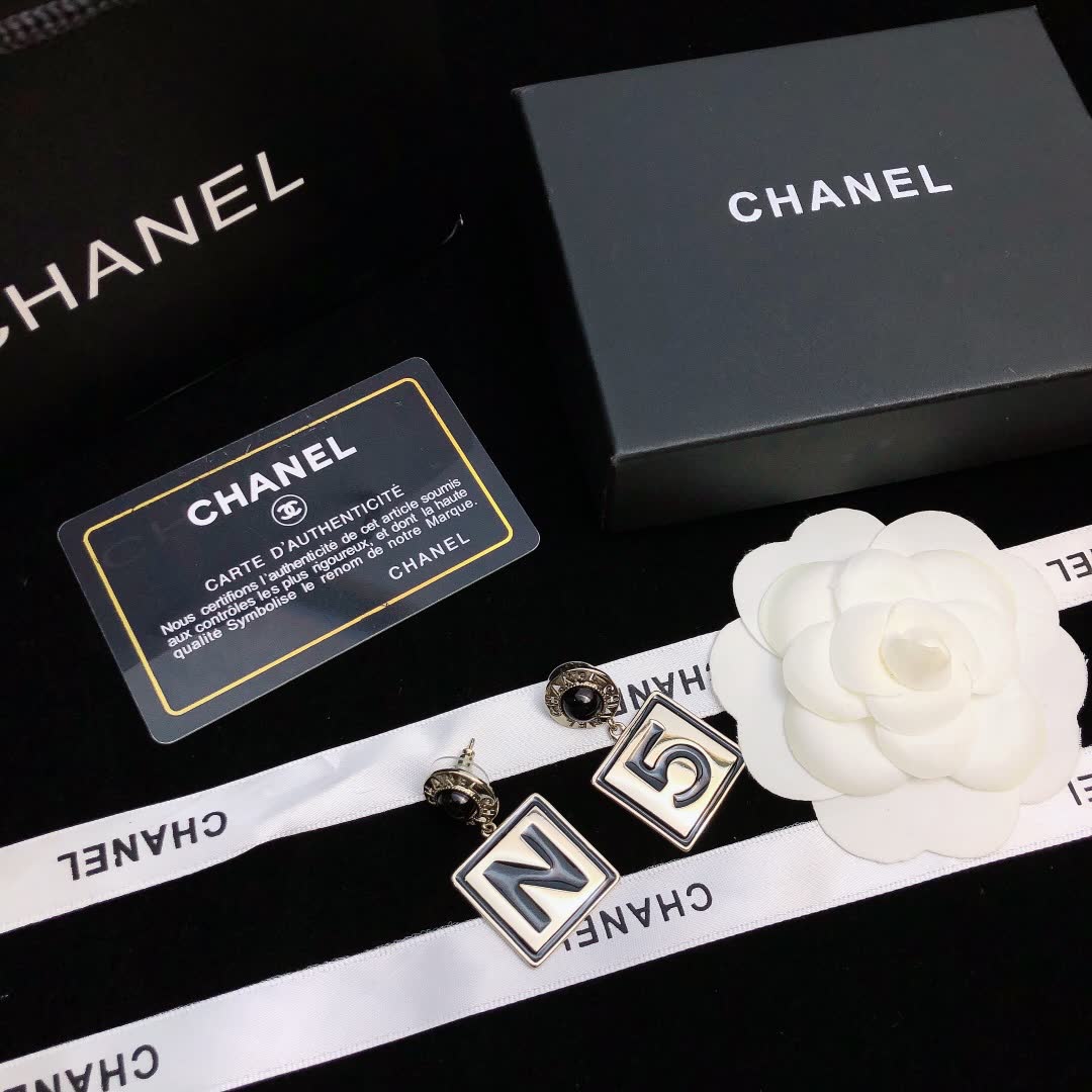 Chanel CC Logo Earrings