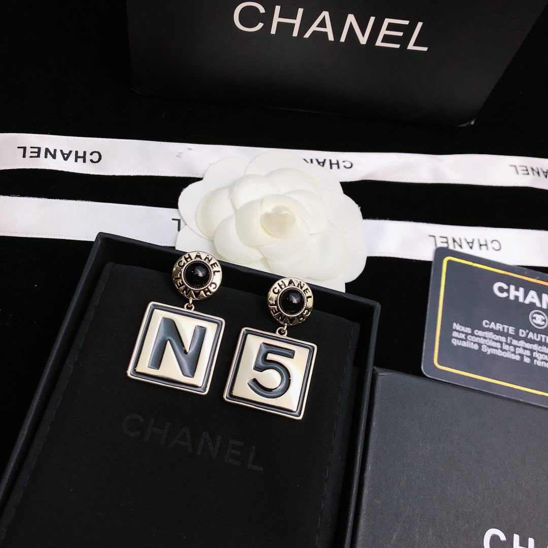 Chanel CC Logo Earrings