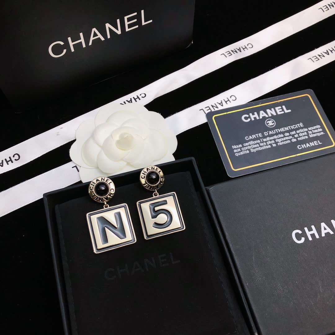 Chanel CC Logo Earrings
