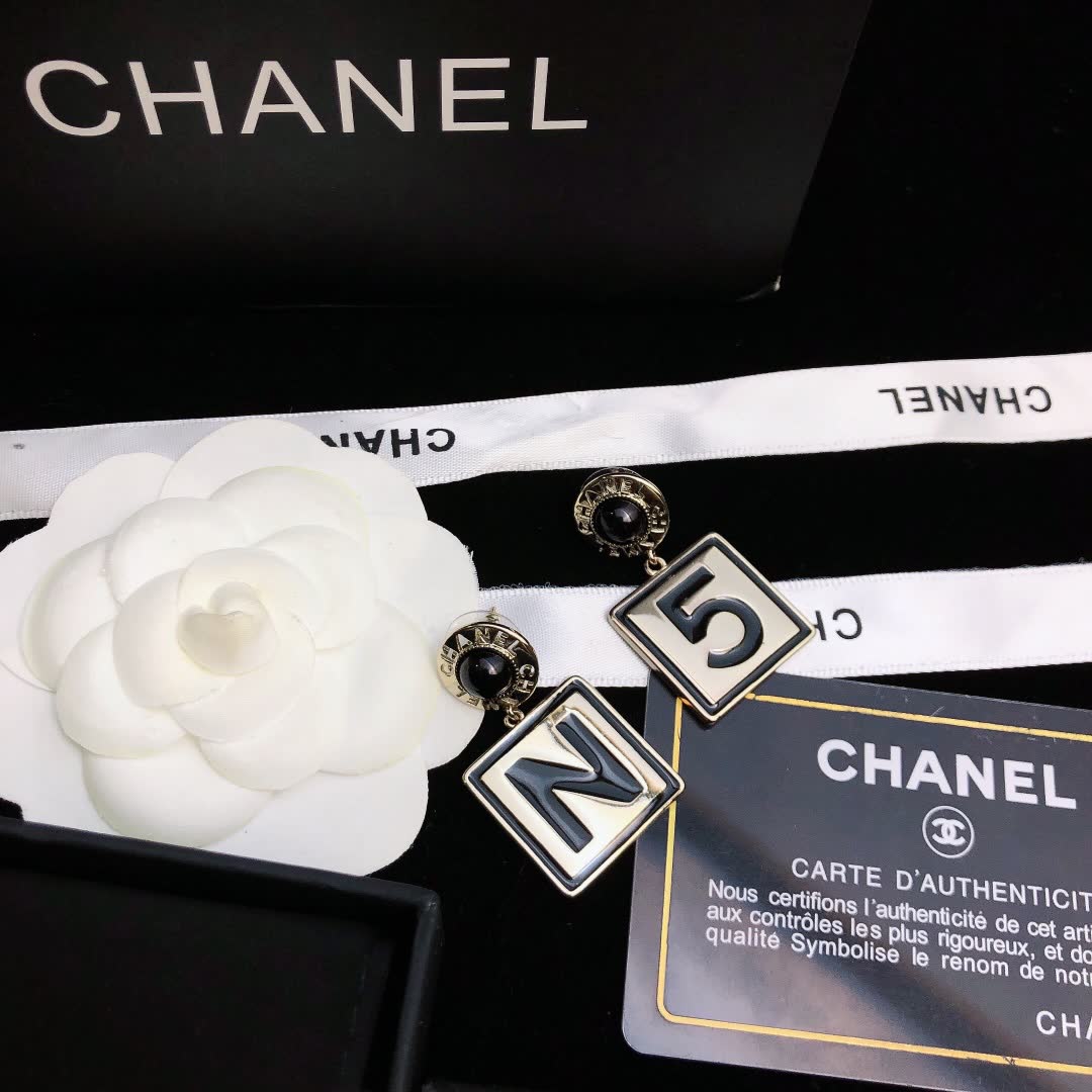 Chanel CC Logo Earrings