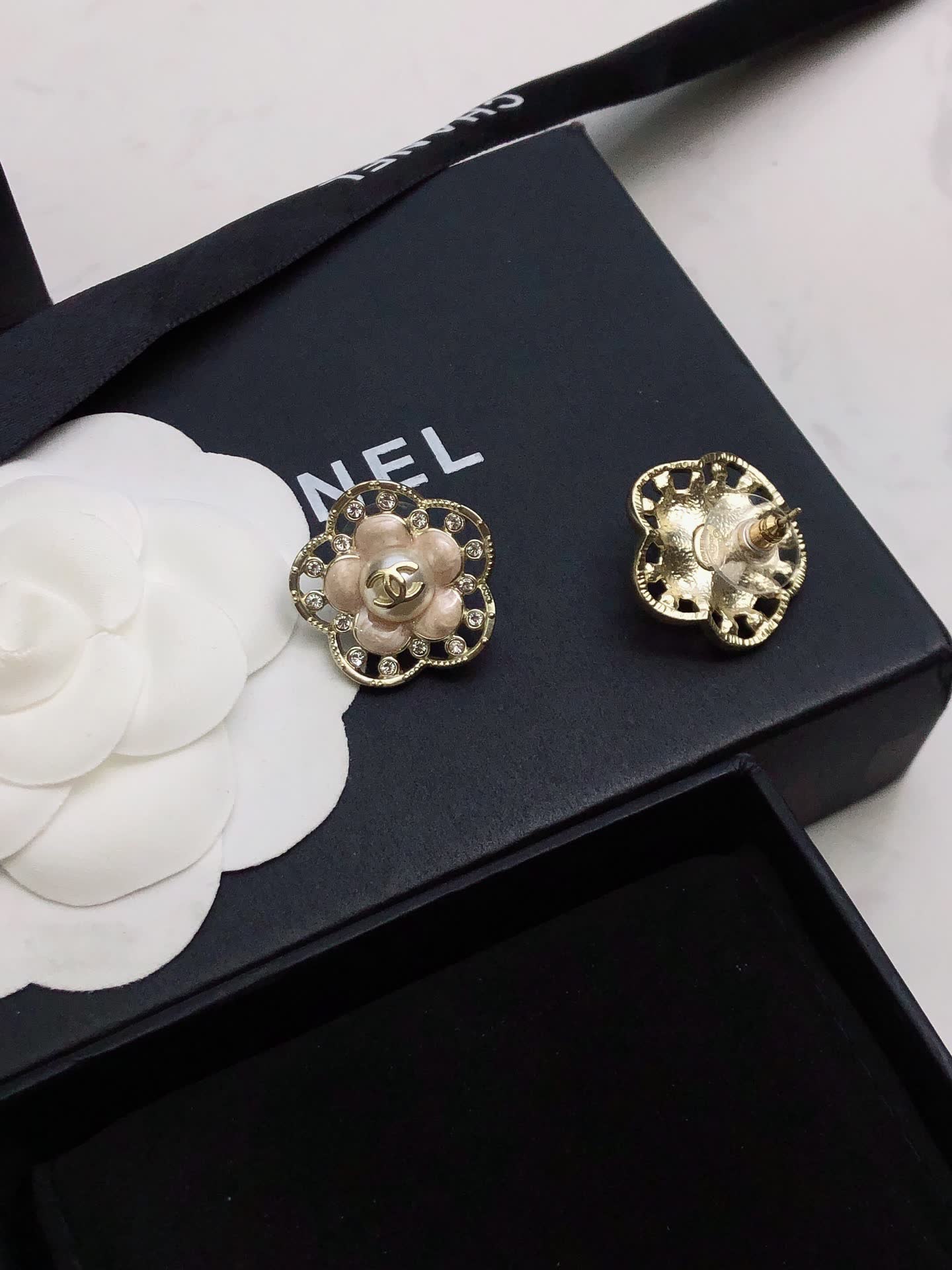 Chanel Camellia Earrings