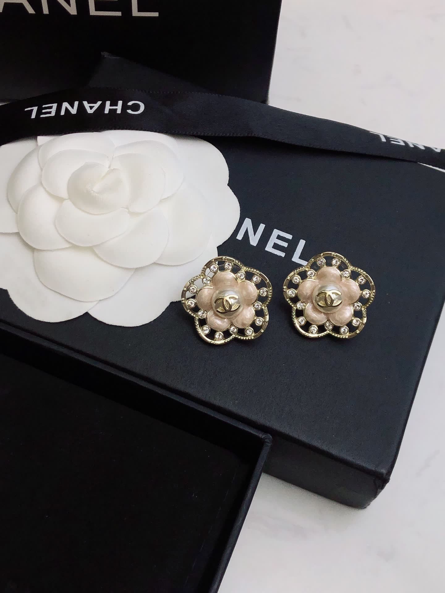 Chanel Camellia Earrings