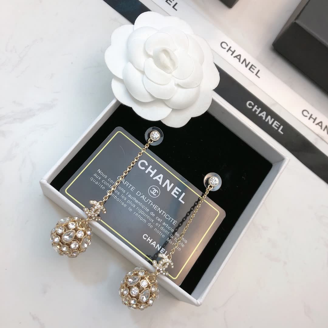 Chanel Crystal Embellished Earrings