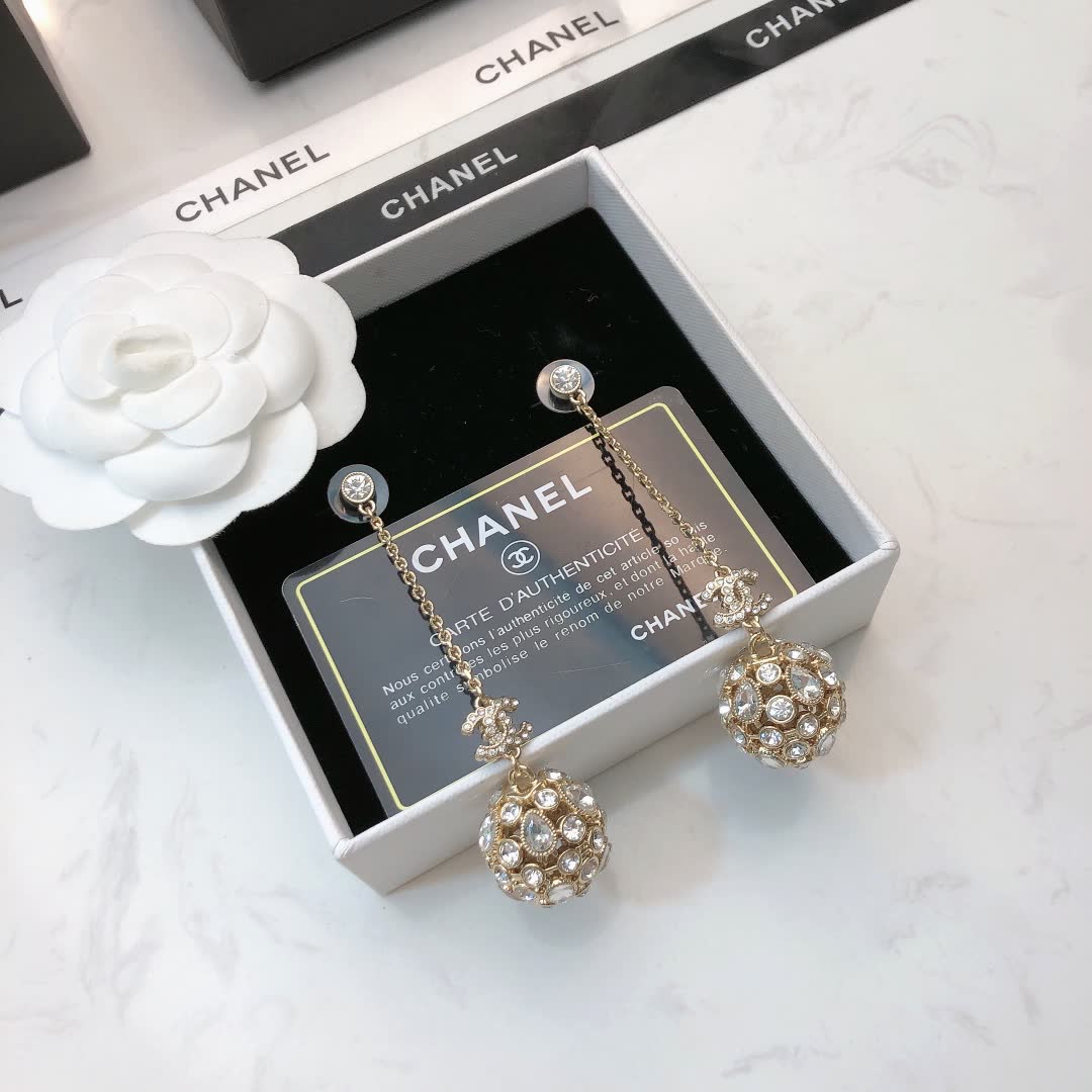 Chanel Crystal Embellished Earrings