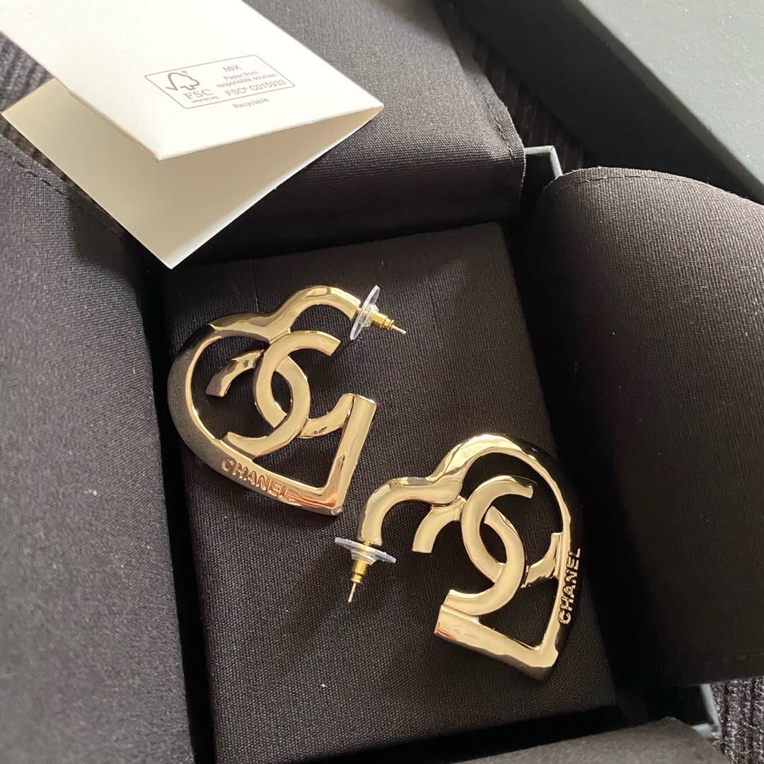 Chanel Elegant Silver Hoop Earrings