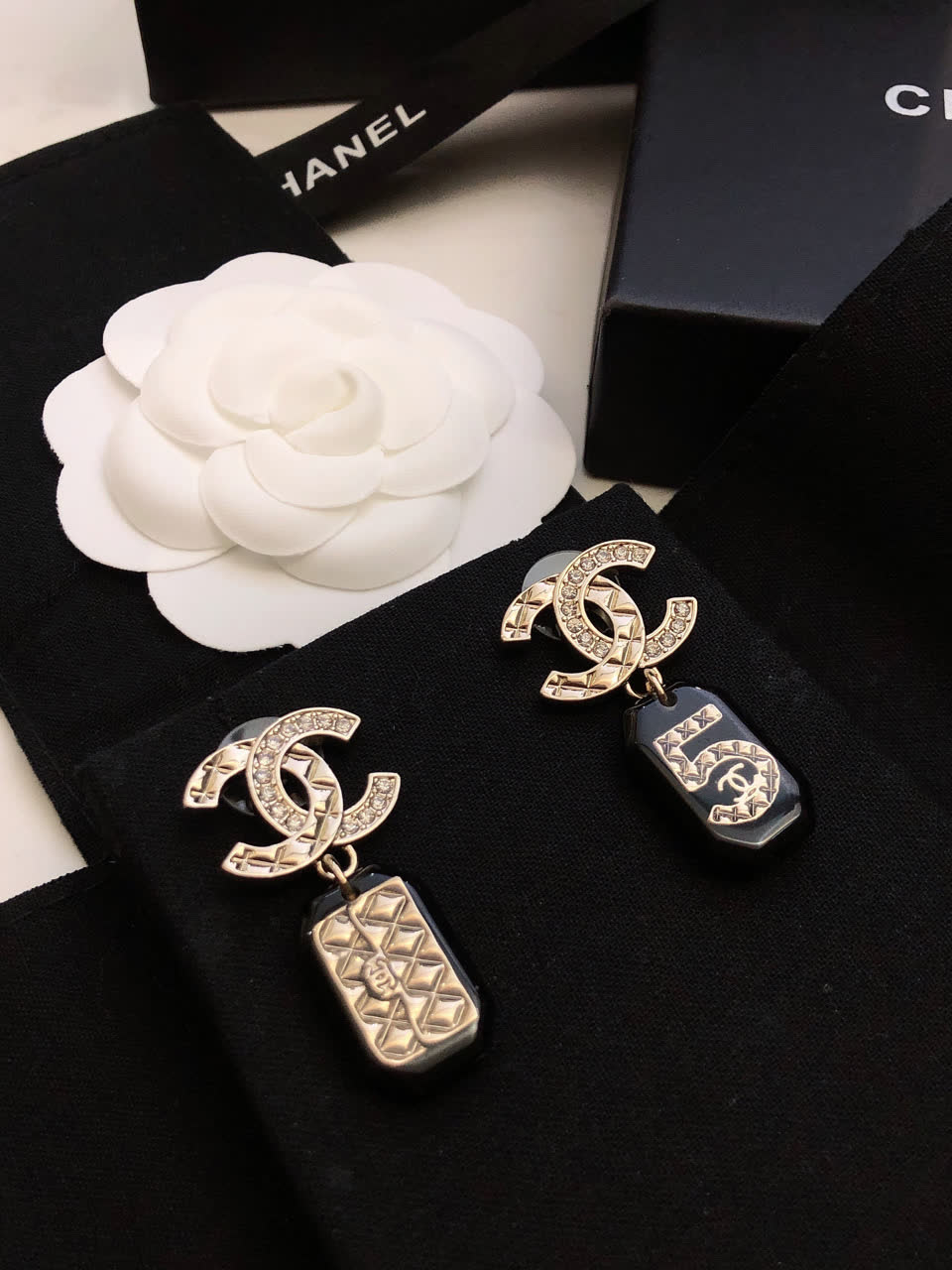 Chanel CC Logo & Number 5 Earrings