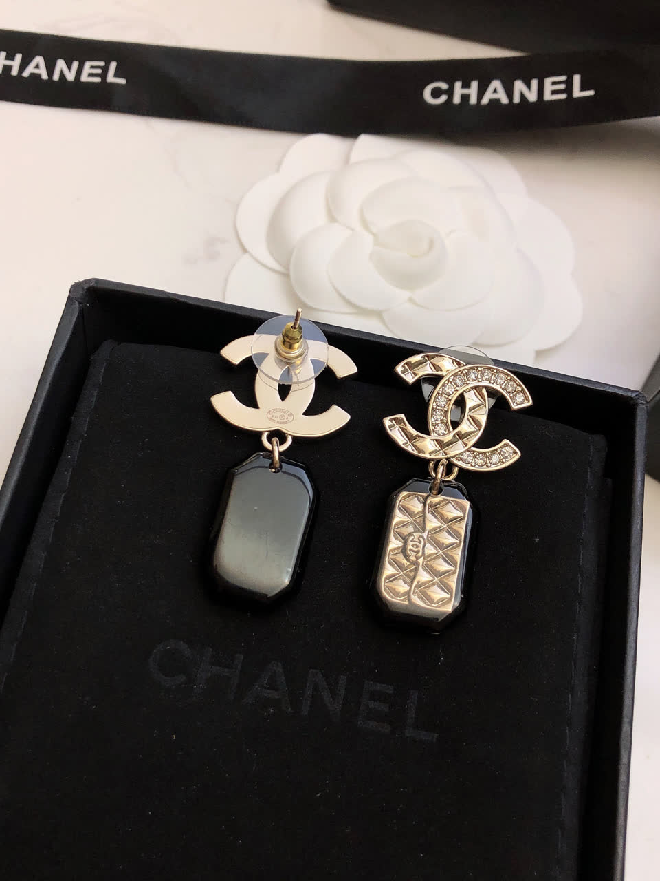 Chanel CC Logo & Number 5 Earrings