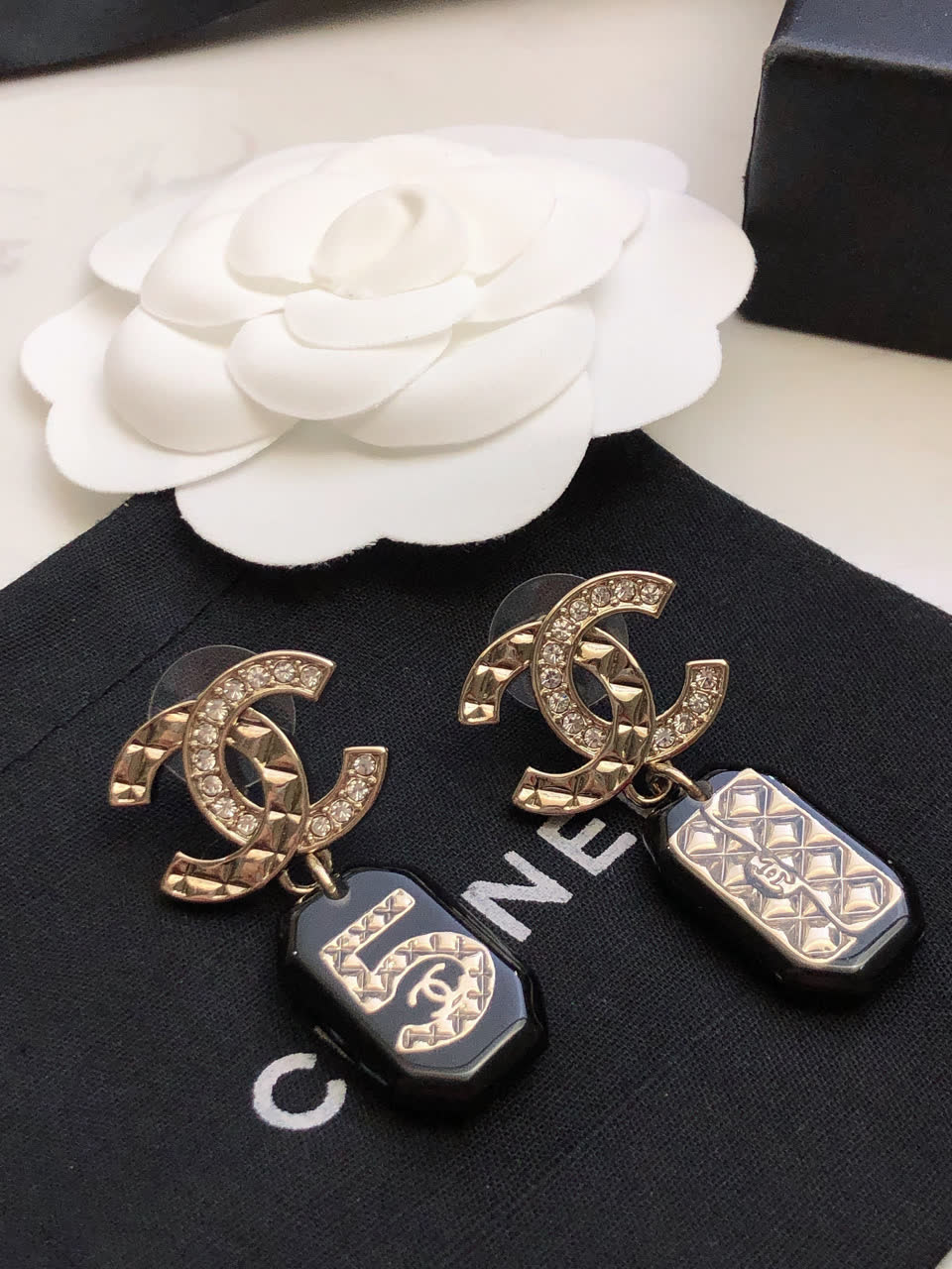 Chanel CC Logo & Number 5 Earrings