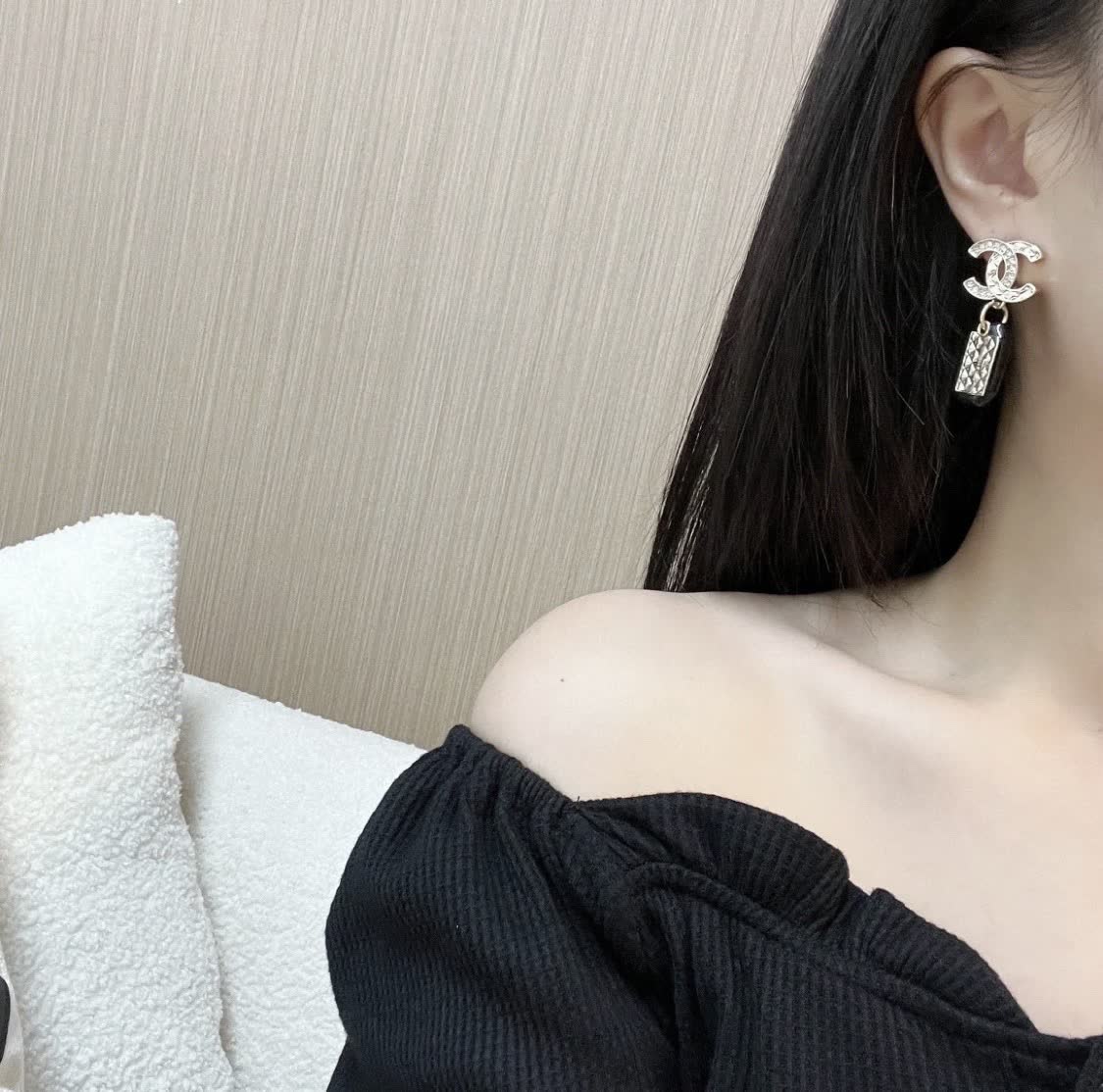 Chanel CC Logo & Number 5 Earrings