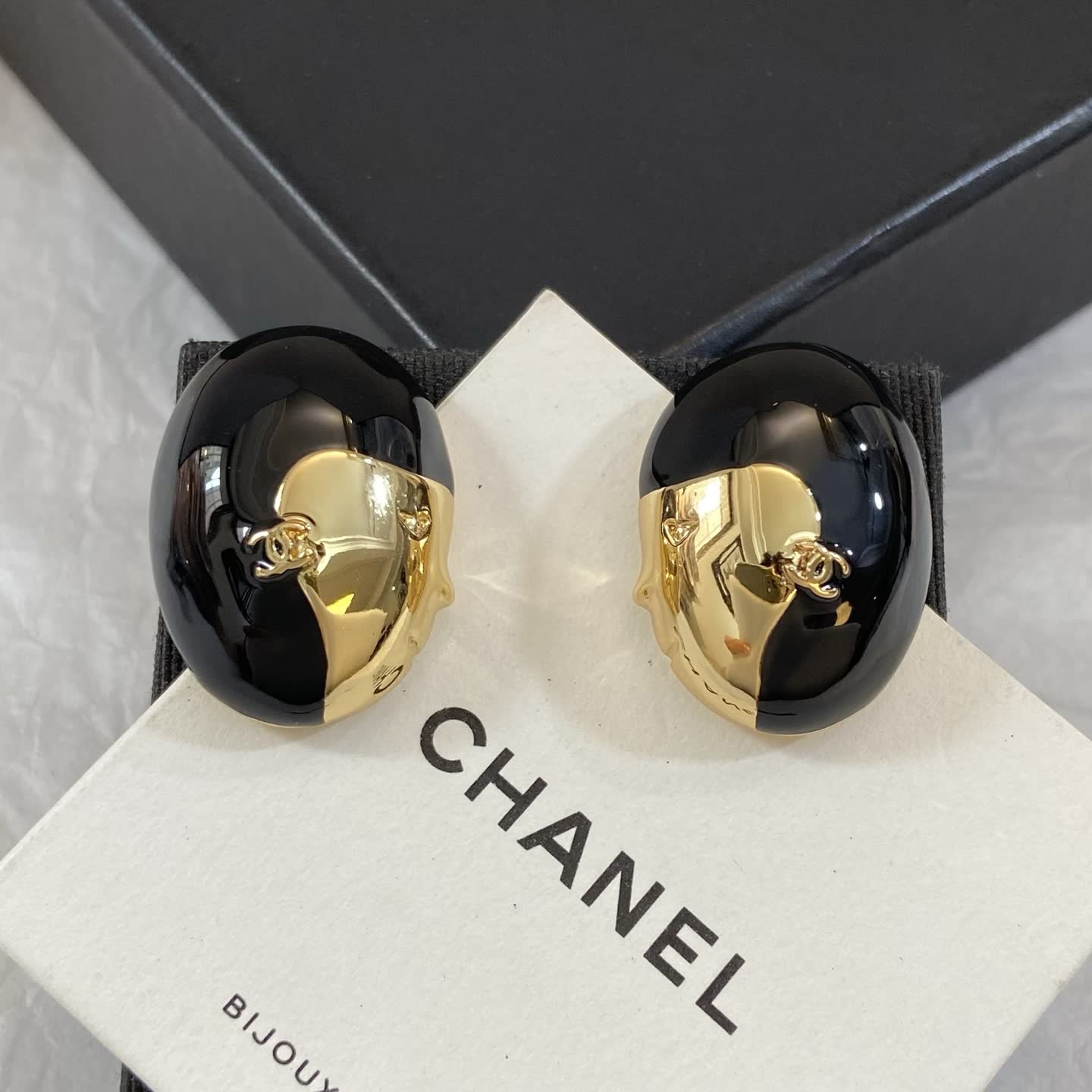 Chanel Black and Gold Earrings Chanel Black and Gold Earrings