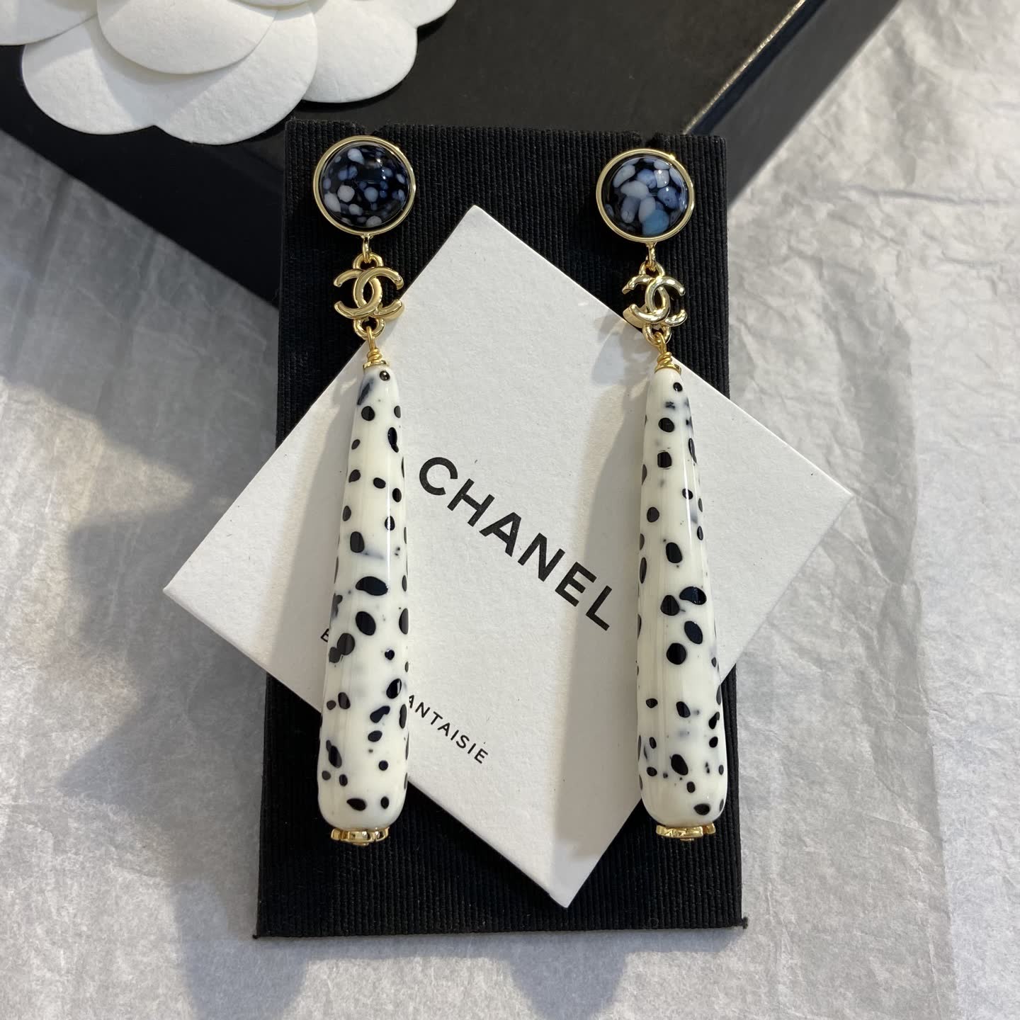 Chanel Dalmatian Pattern Earrings Chanel Dalmatian Pattern Earrings