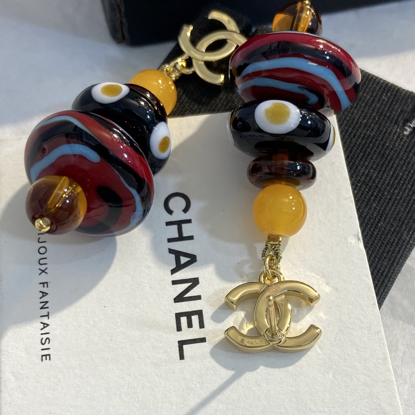 Chanel CC Logo and Murano Glass Earrings