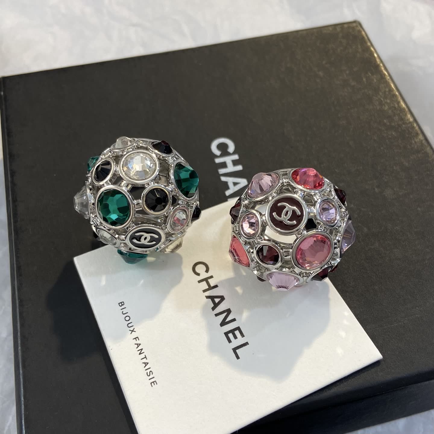 Chanel Multicolored Crystal Earrings Chanel Multicolored Crystal Earrings