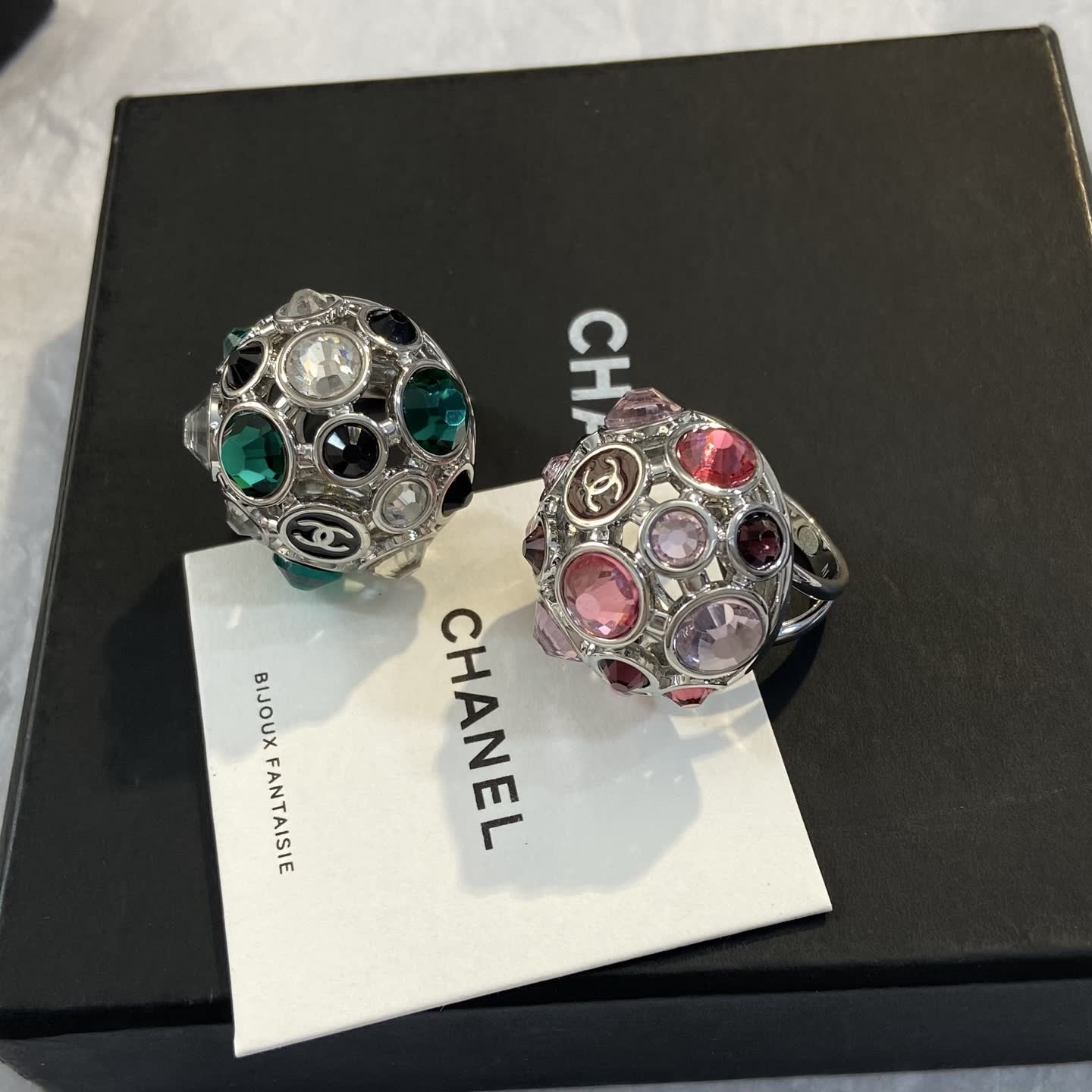 Chanel Multicolored Crystal Earrings
