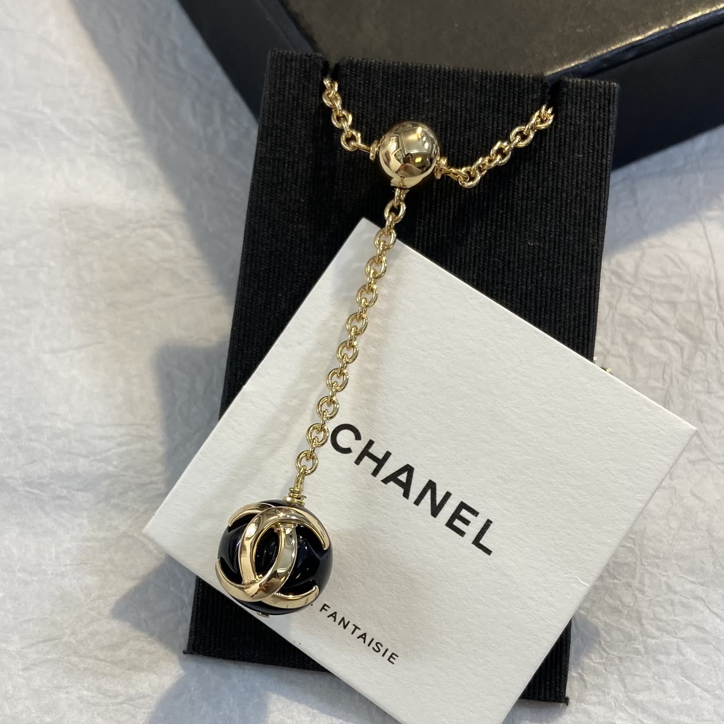Chanel Gold and Black Orb Earring Chanel Gold and Black Orb Earring