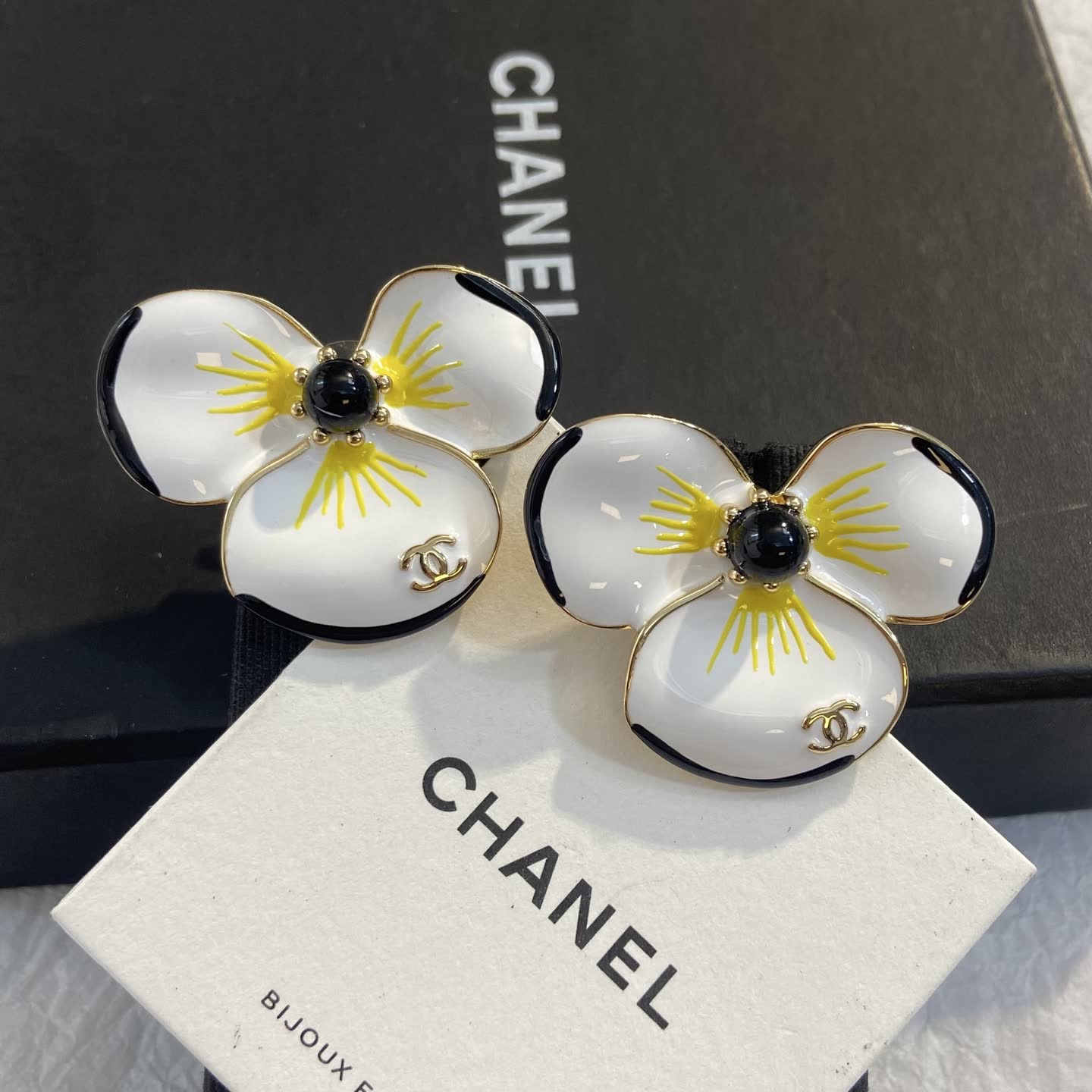 Chanel Camellia Flower Earrings