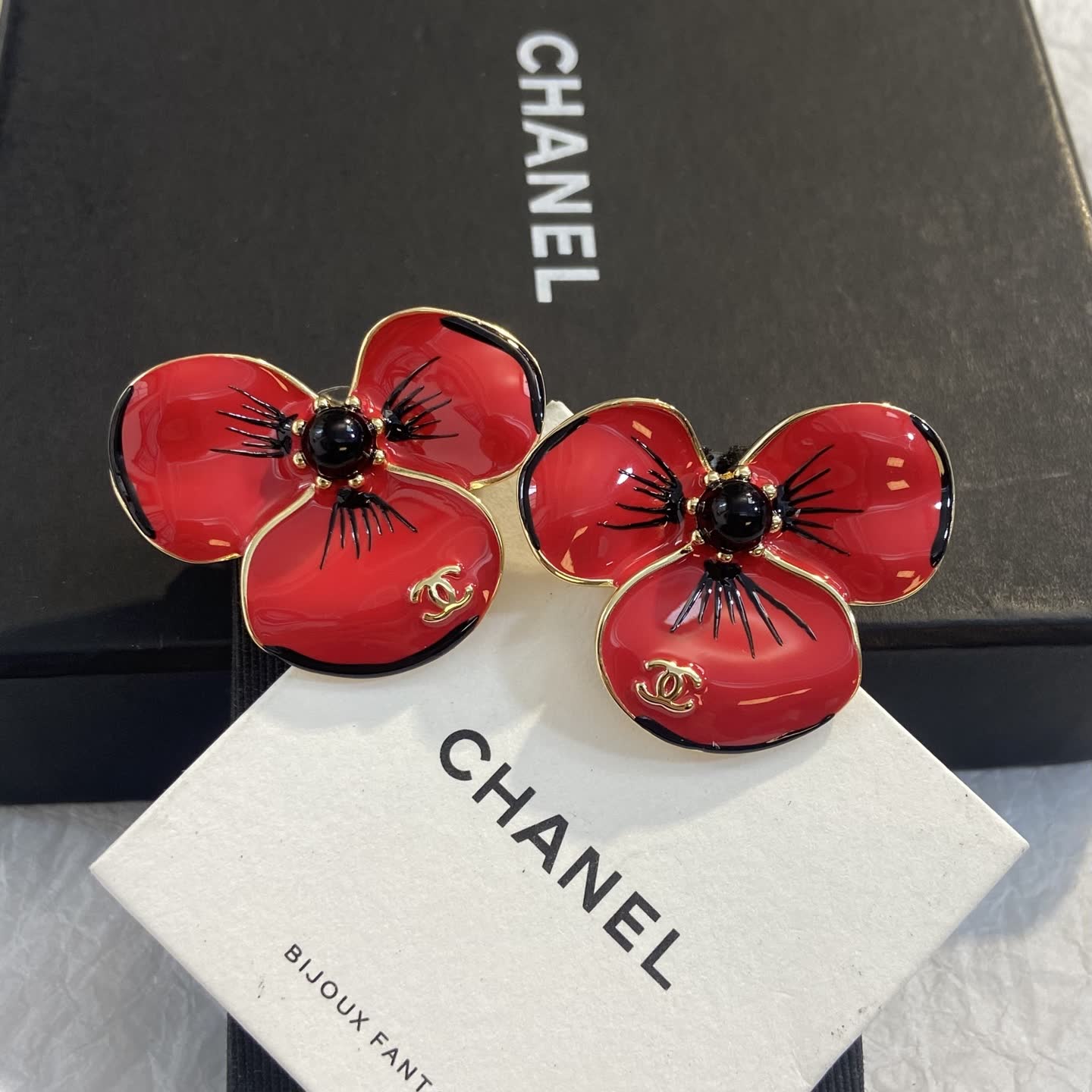 Chanel Camellia Flower Earrings