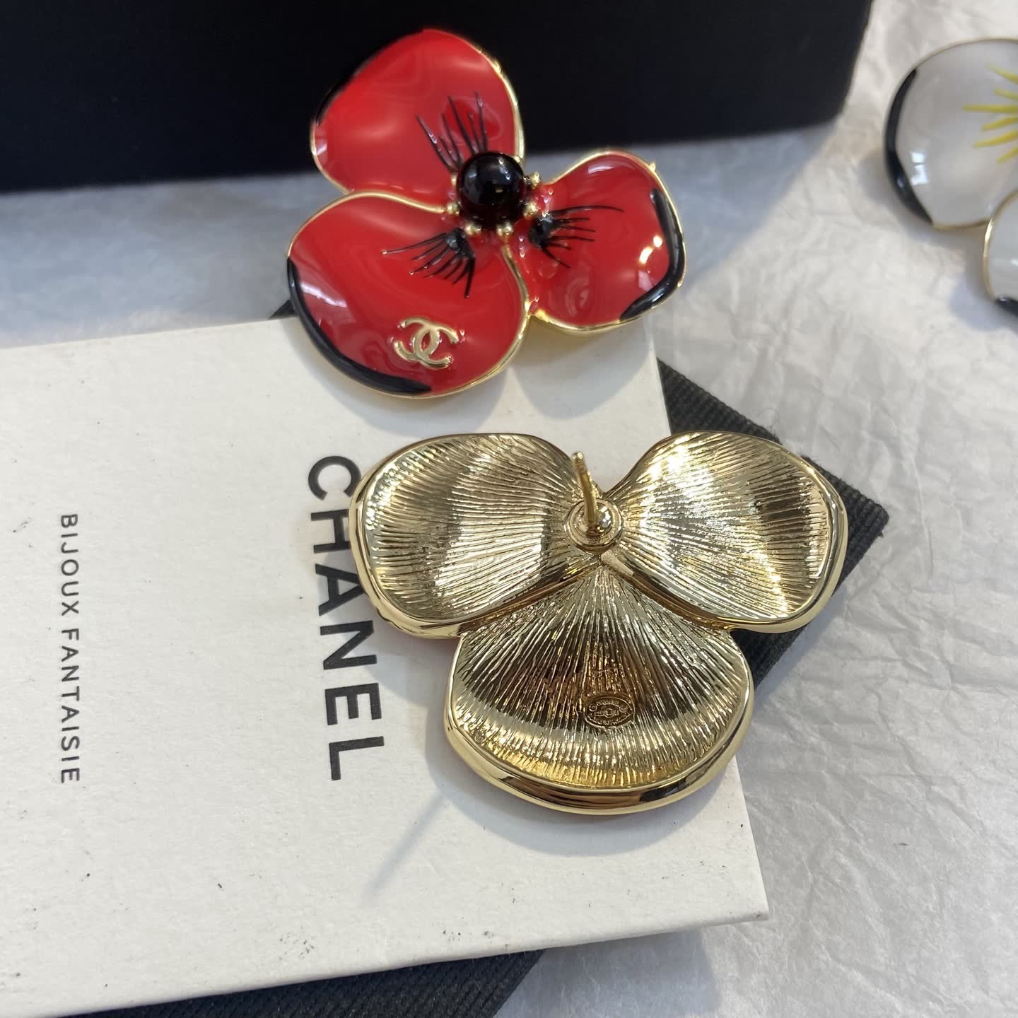 Chanel Camellia Flower Earrings