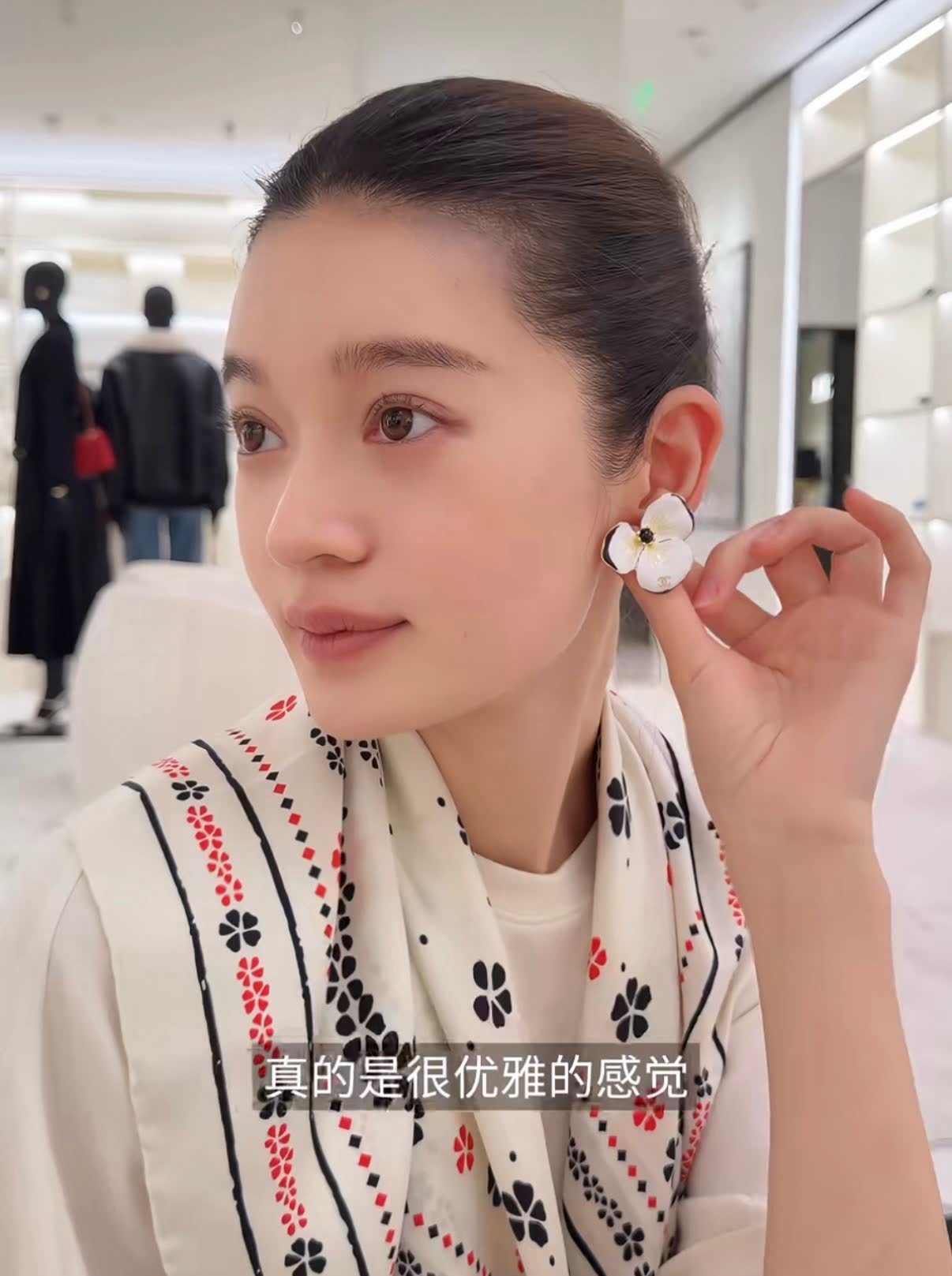 Chanel Camellia Flower Earrings