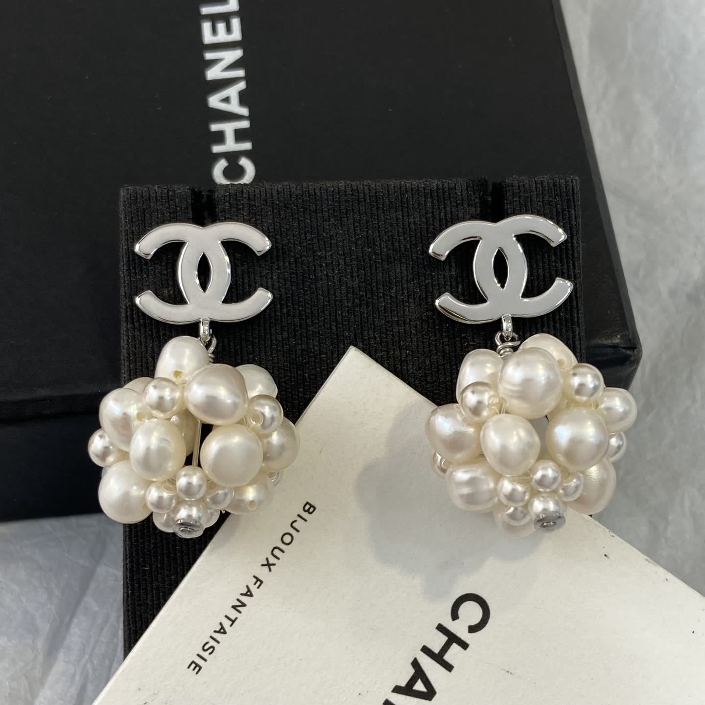 Chanel CC Pearl Earrings Chanel CC Pearl Earrings