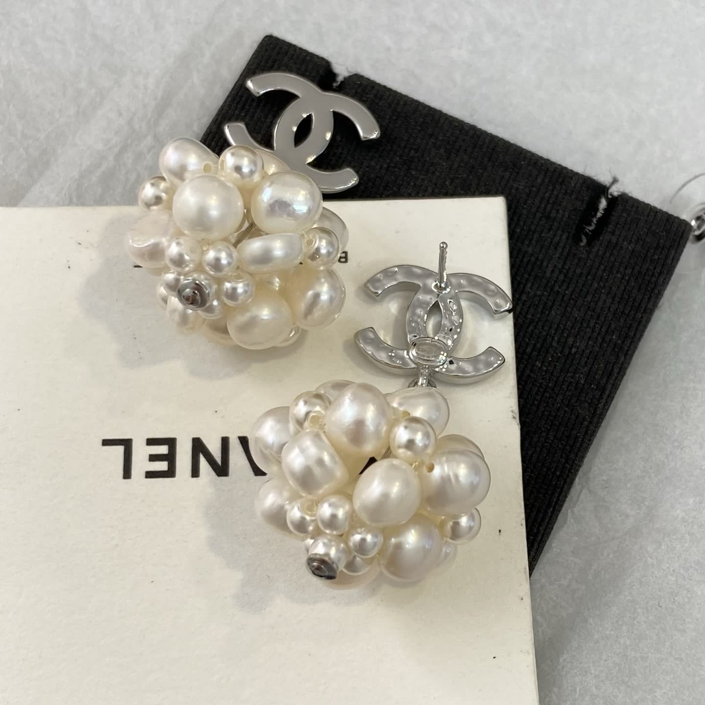 Chanel CC Pearl Earrings