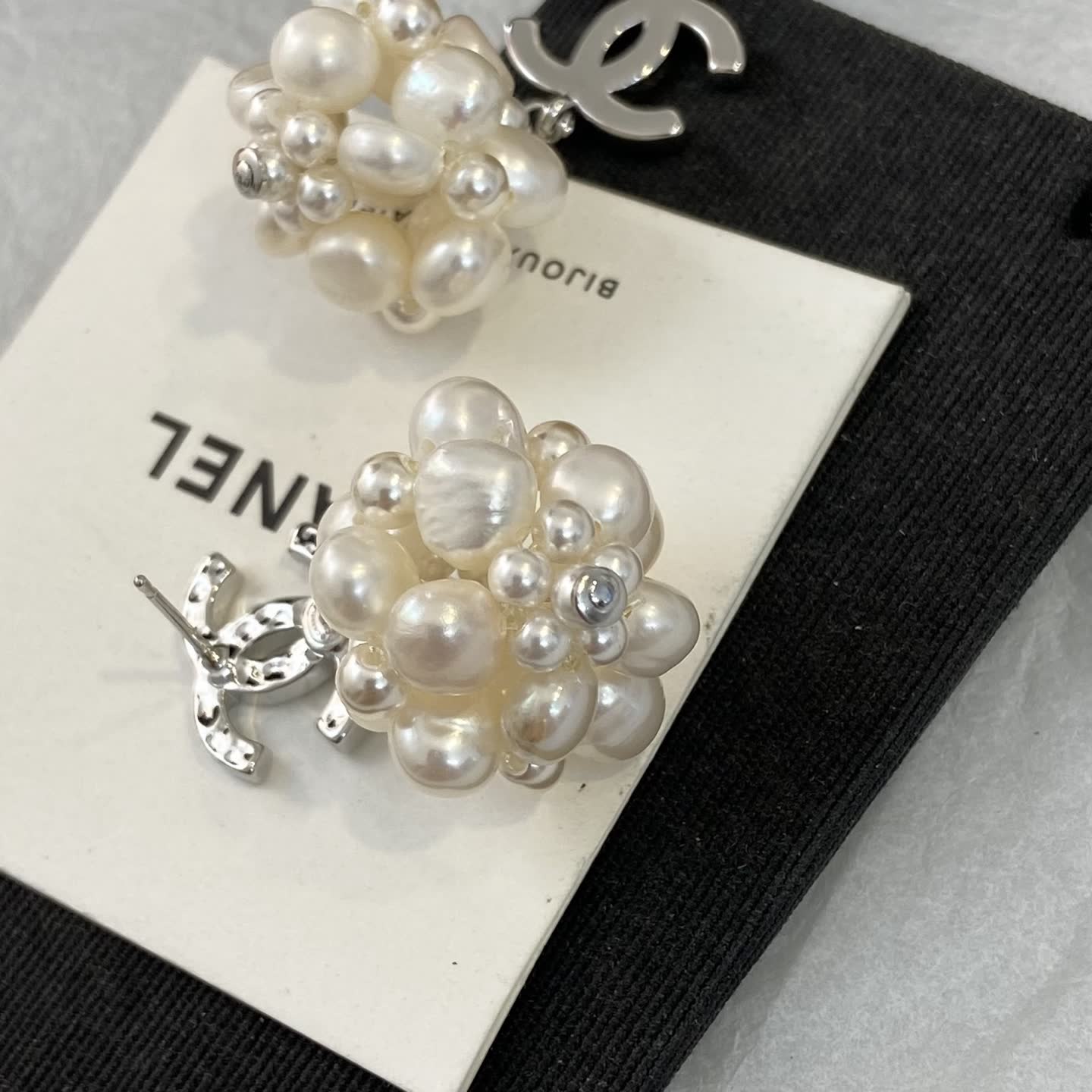 Chanel CC Pearl Earrings