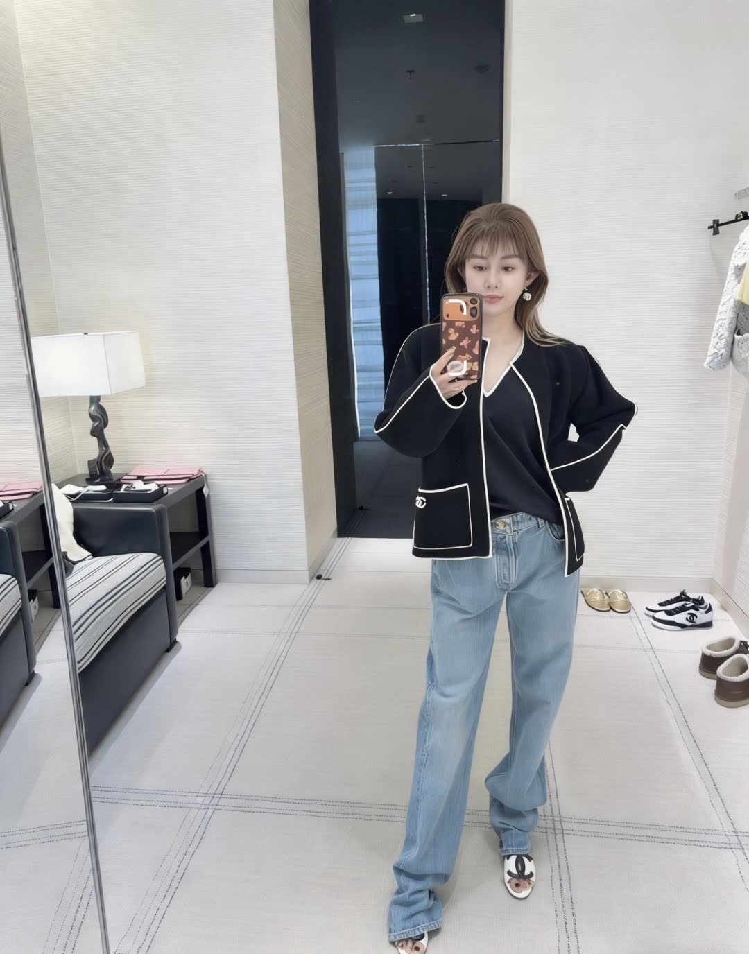 Chanel CC Pearl Earrings