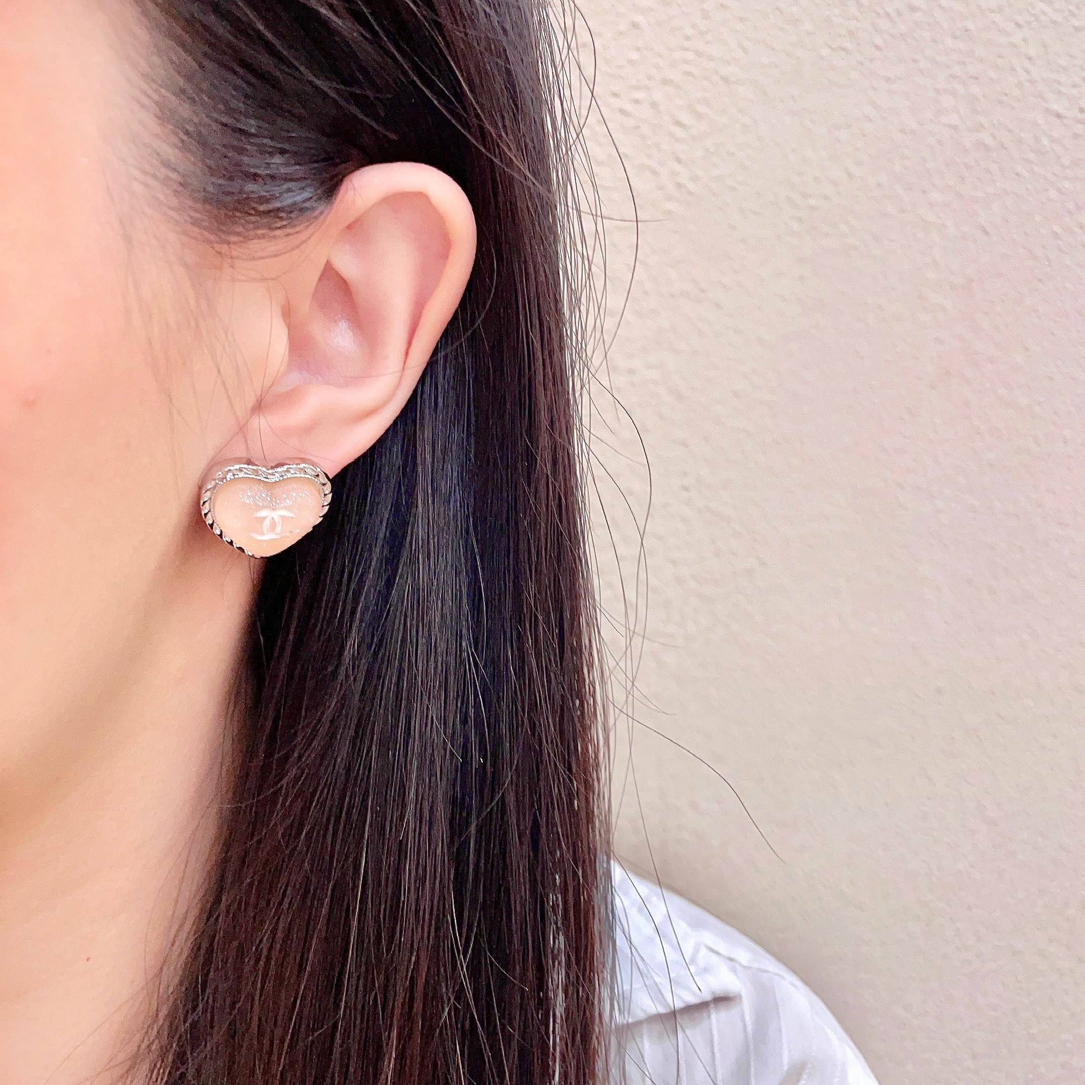 Chanel Heart Stud Earrings