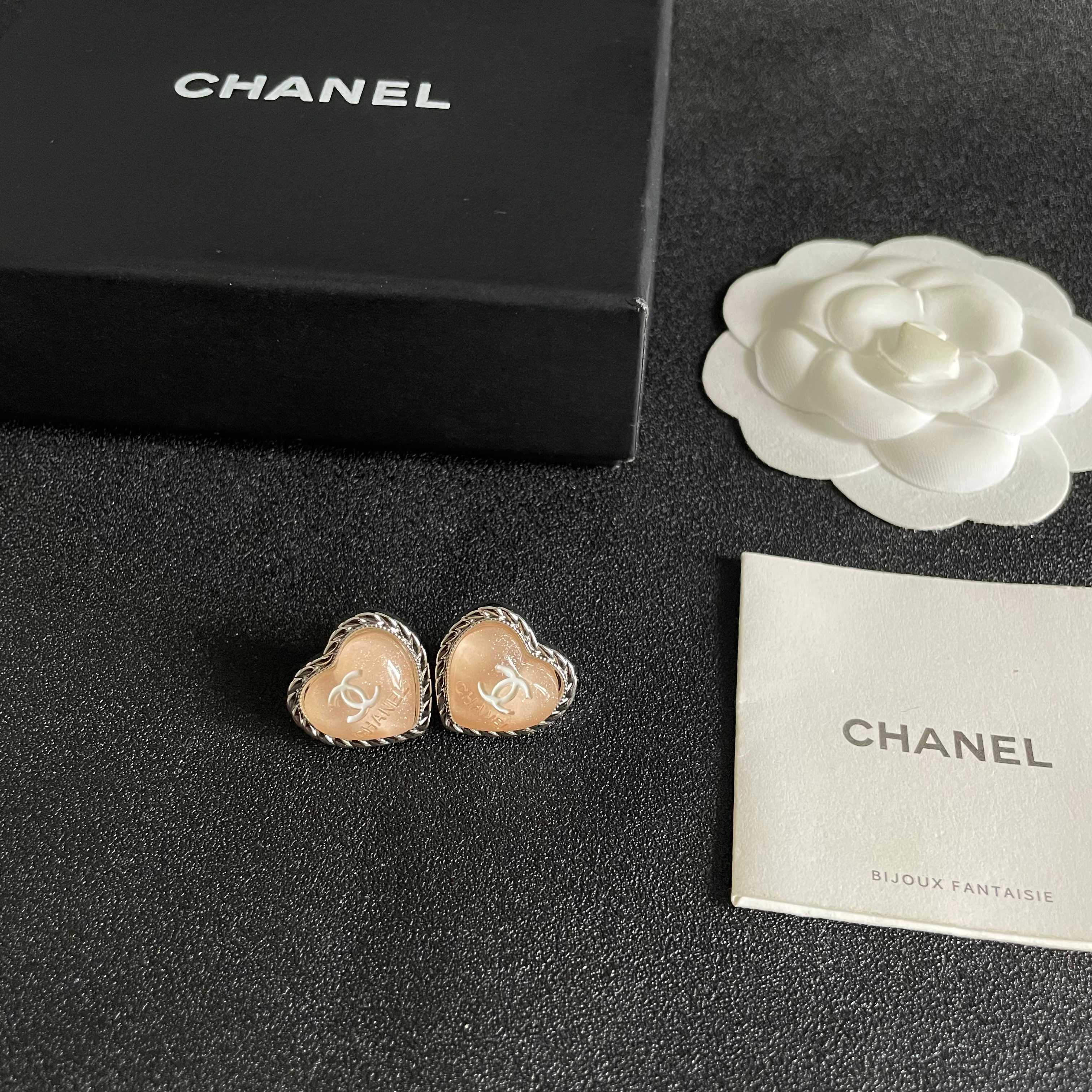 Chanel Heart Stud Earrings