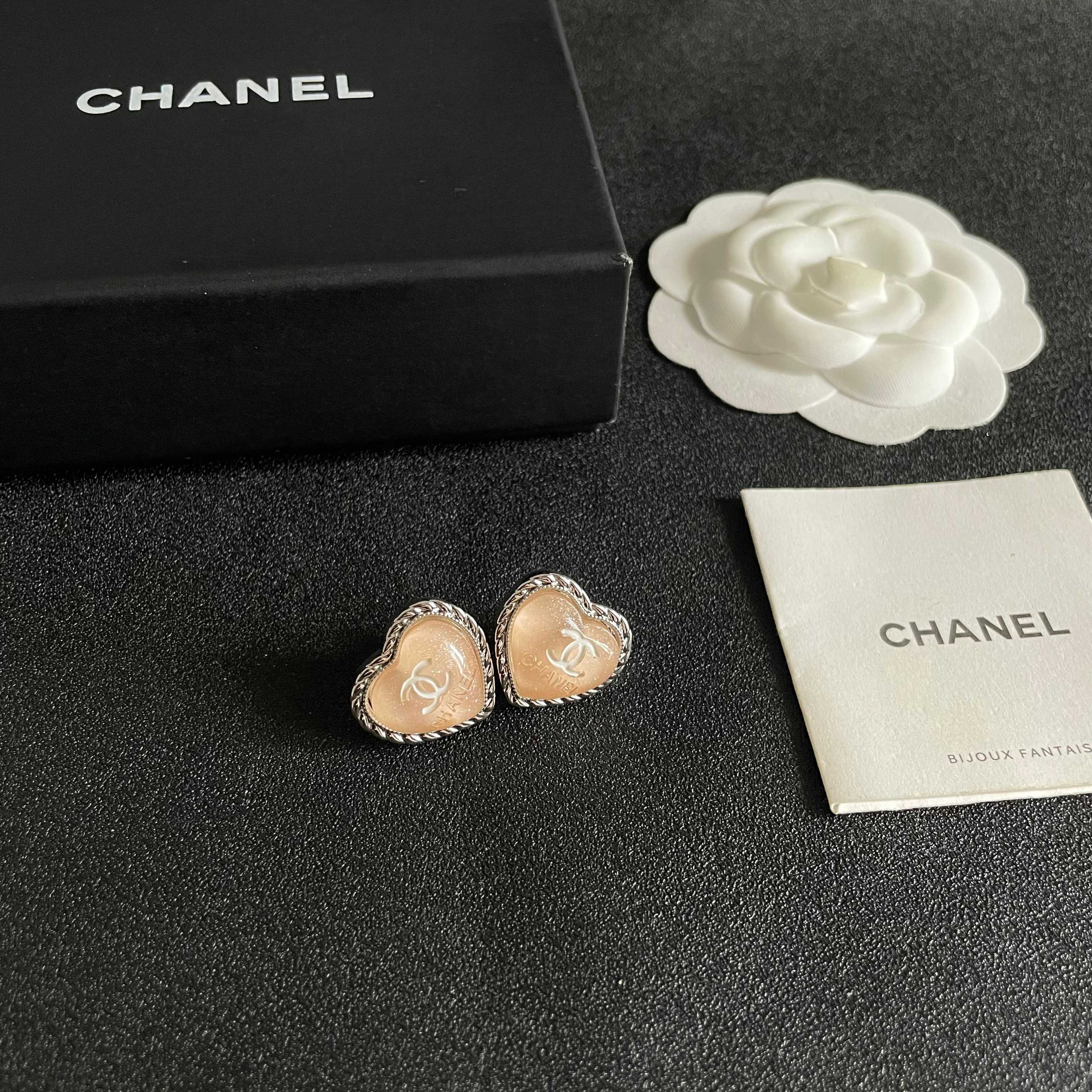 Chanel Heart Stud Earrings