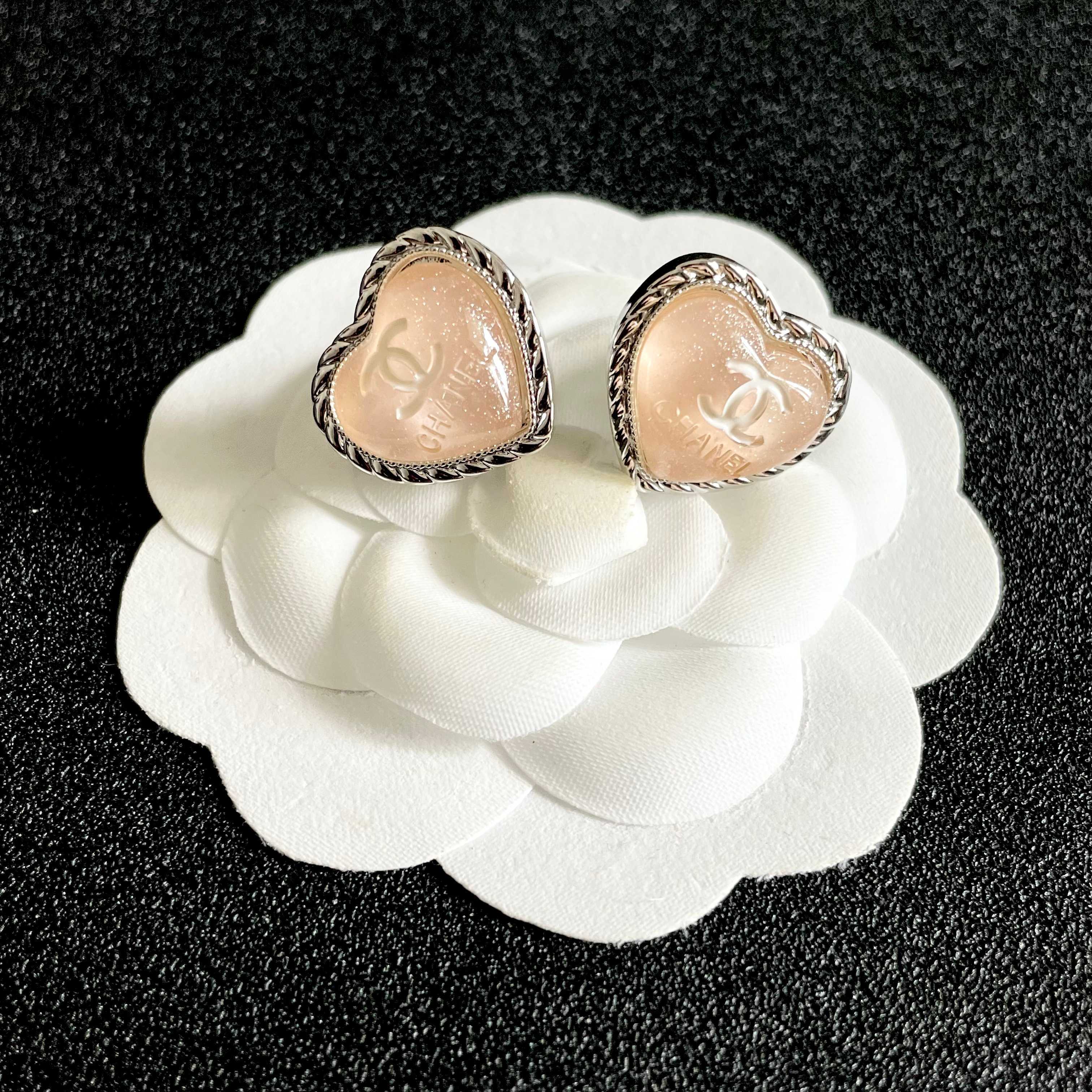 Chanel Heart Stud Earrings