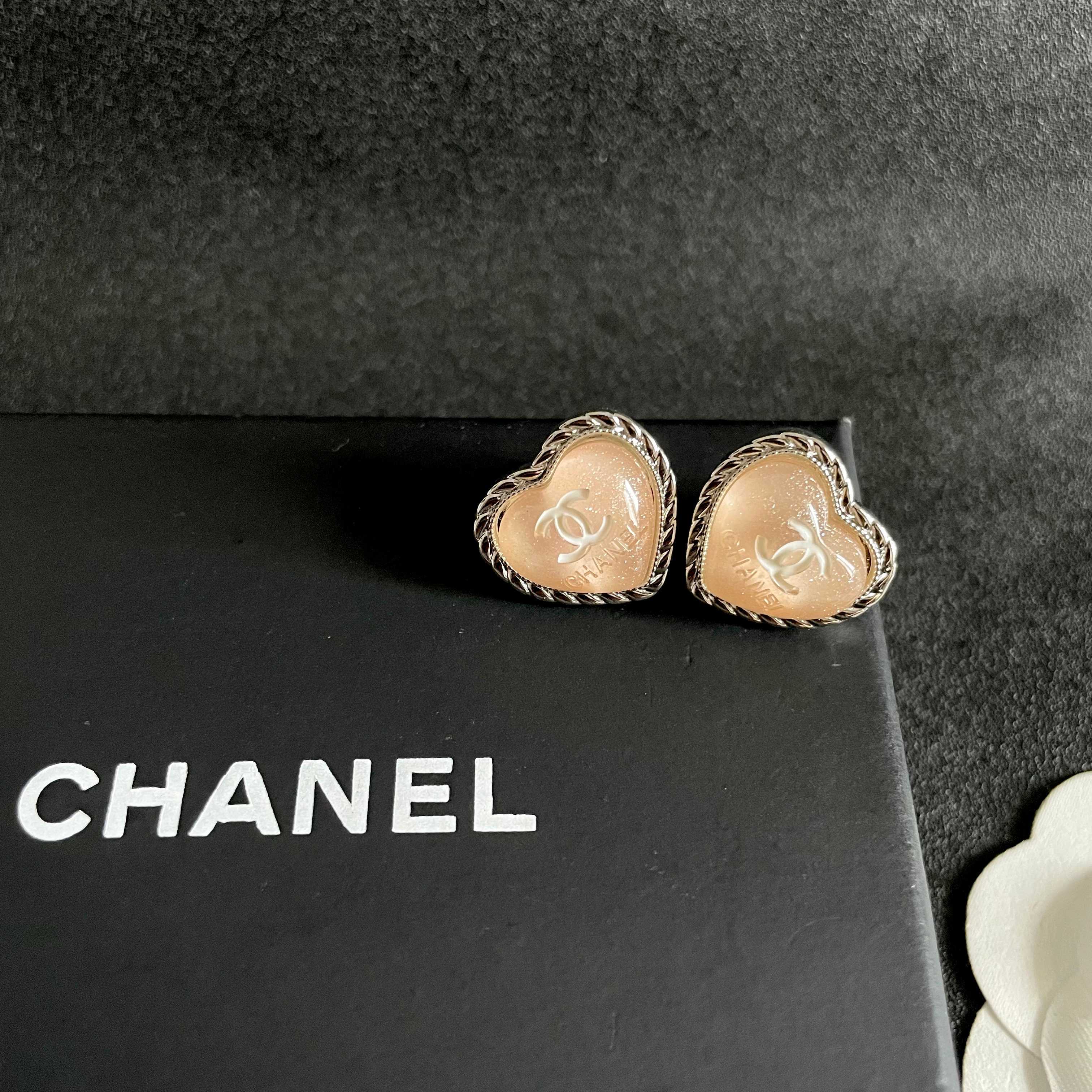 Chanel Heart Stud Earrings