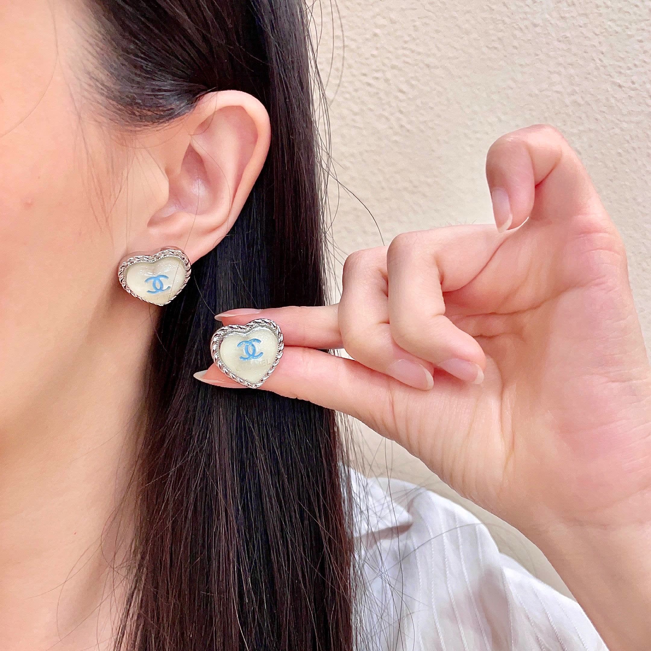 Chanel Heart-Shaped Earrings Chanel Heart-Shaped Earrings