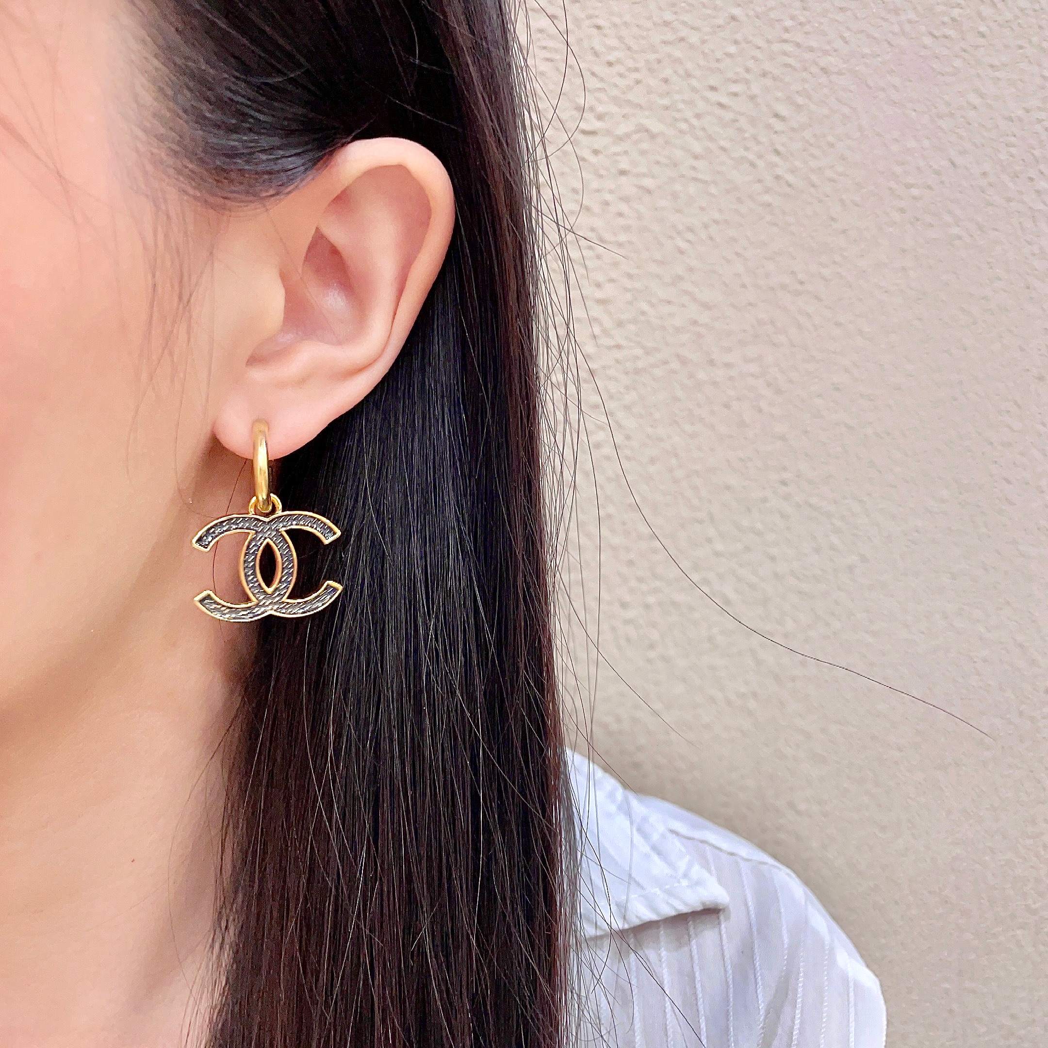 Chanel CC Logo Earrings