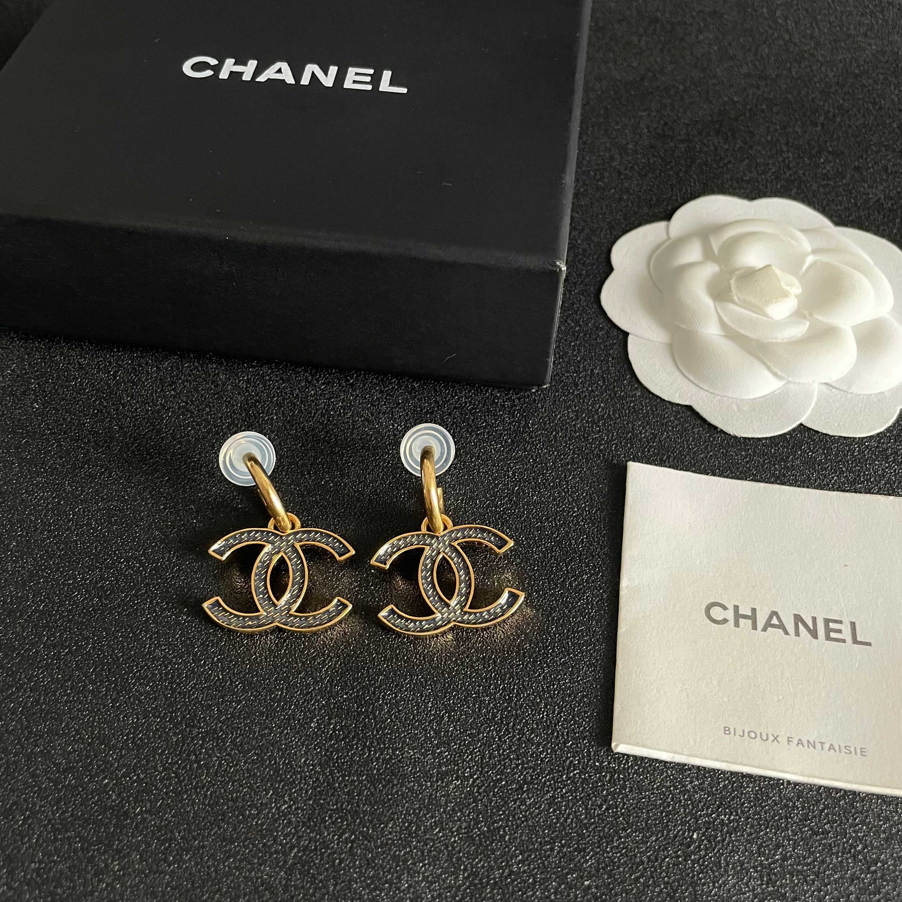 Chanel CC Logo Earrings