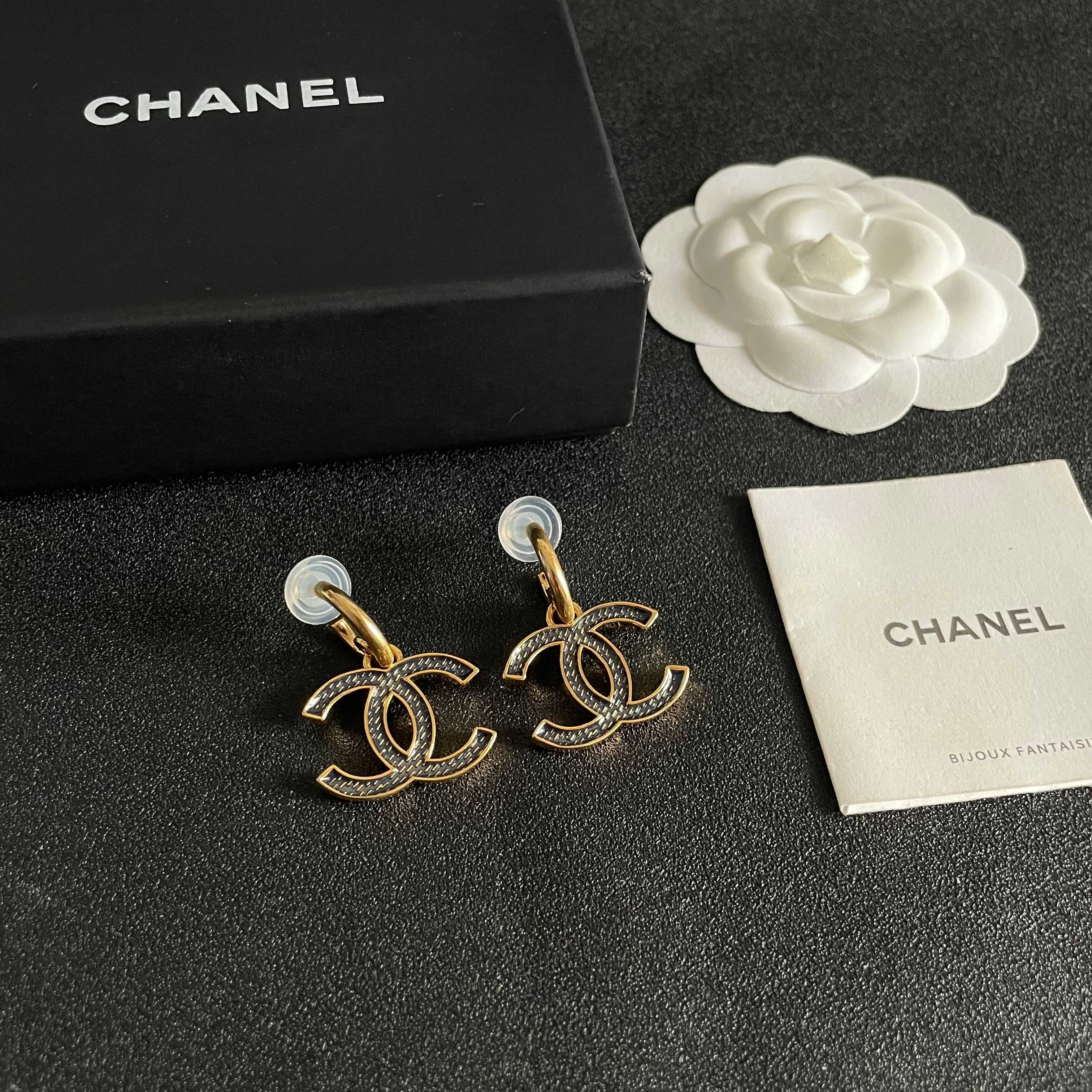 Chanel CC Logo Earrings