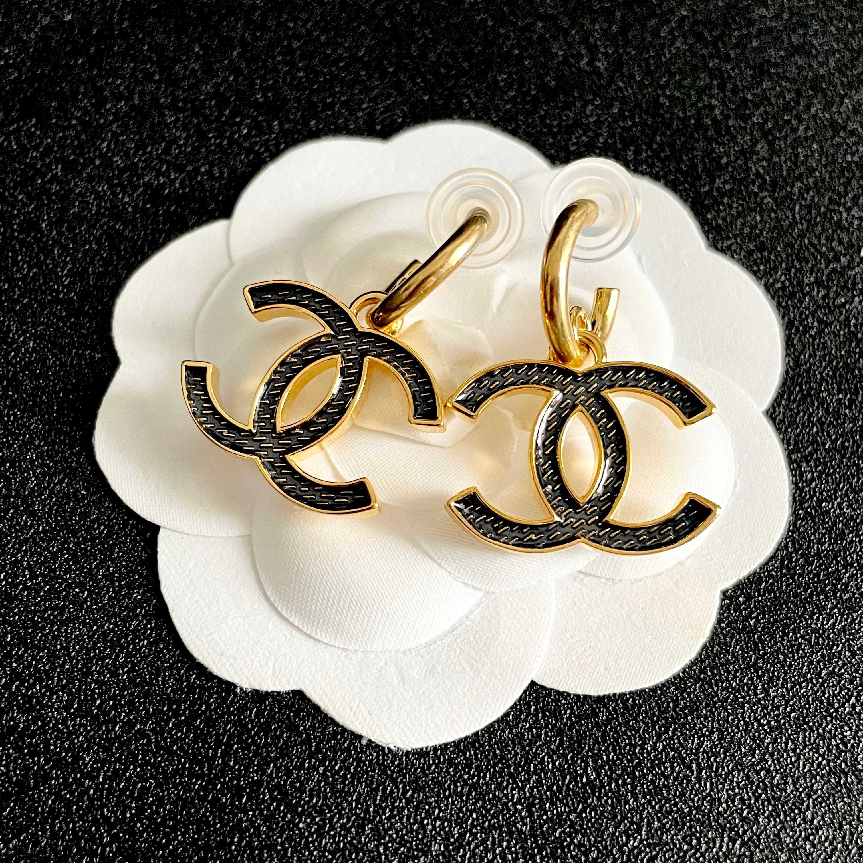 Chanel CC Logo Earrings