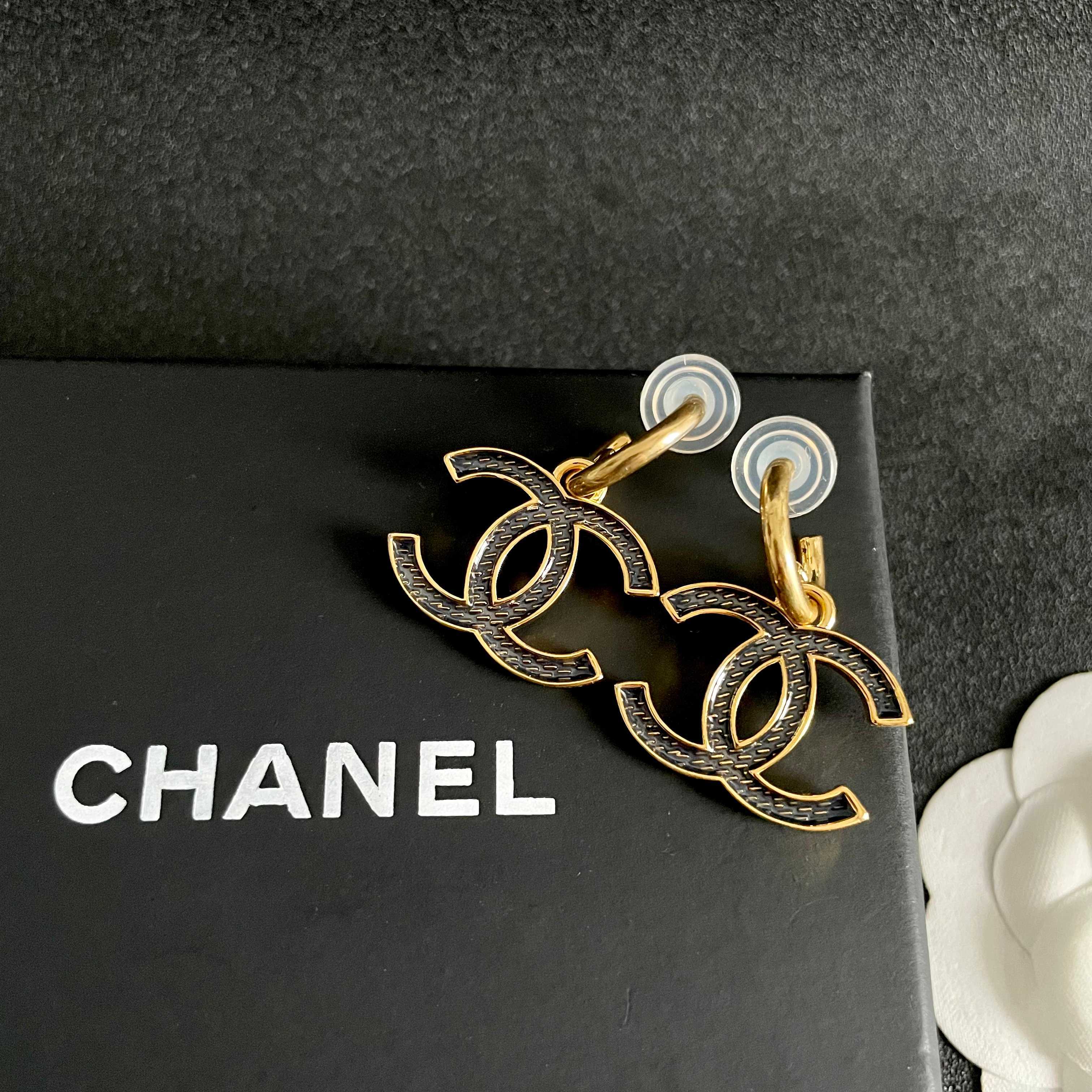 Chanel CC Logo Earrings