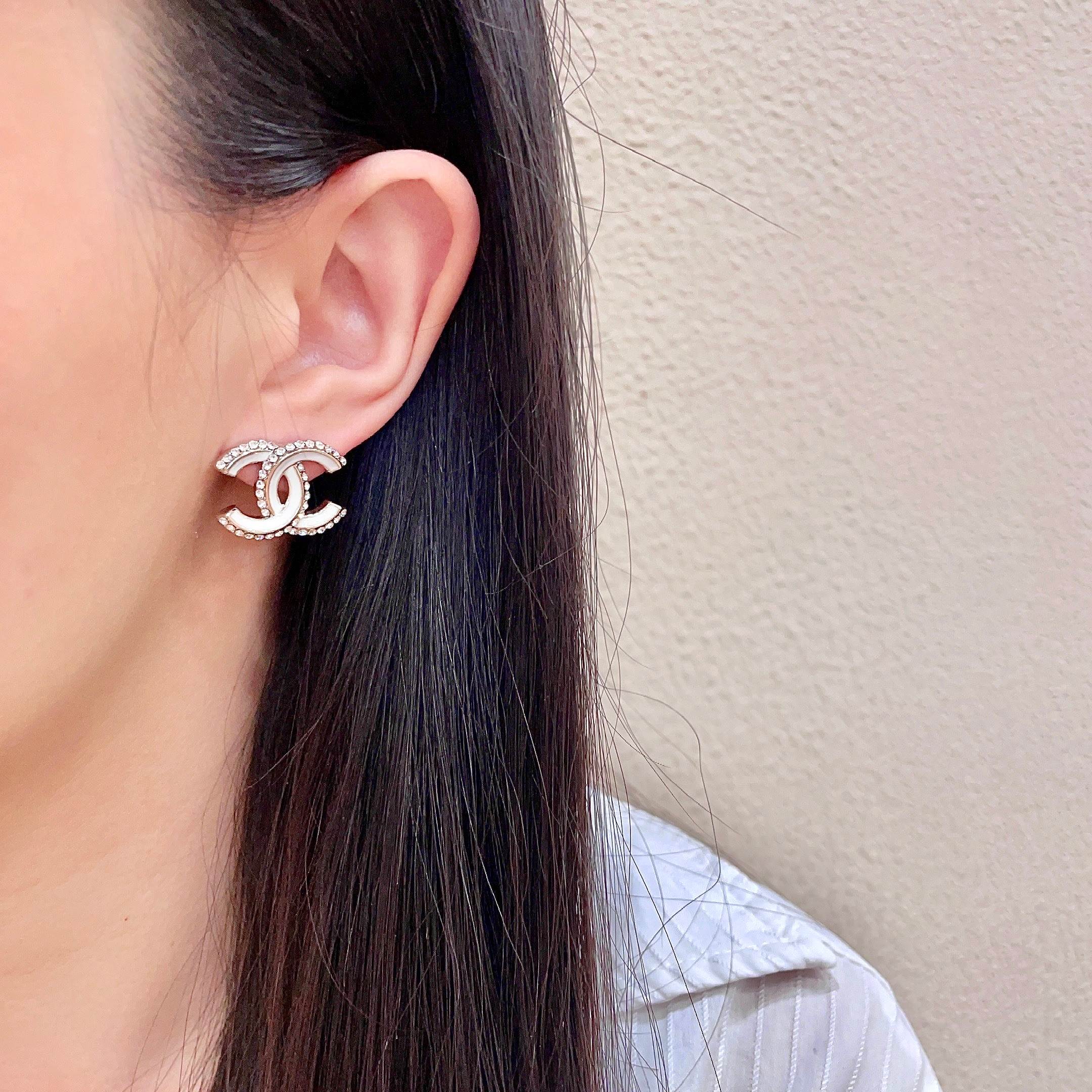 Chanel CC Logo Stud Earrings