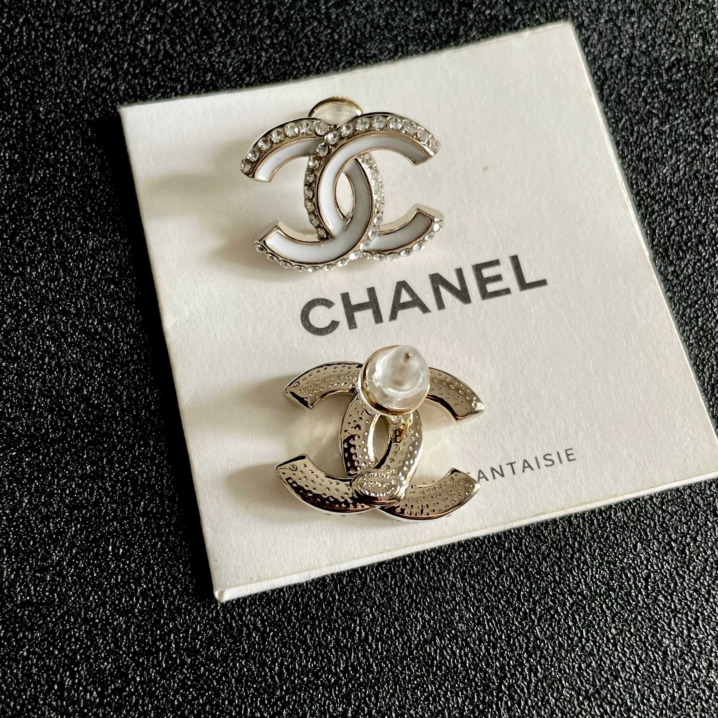 Chanel CC Logo Stud Earrings