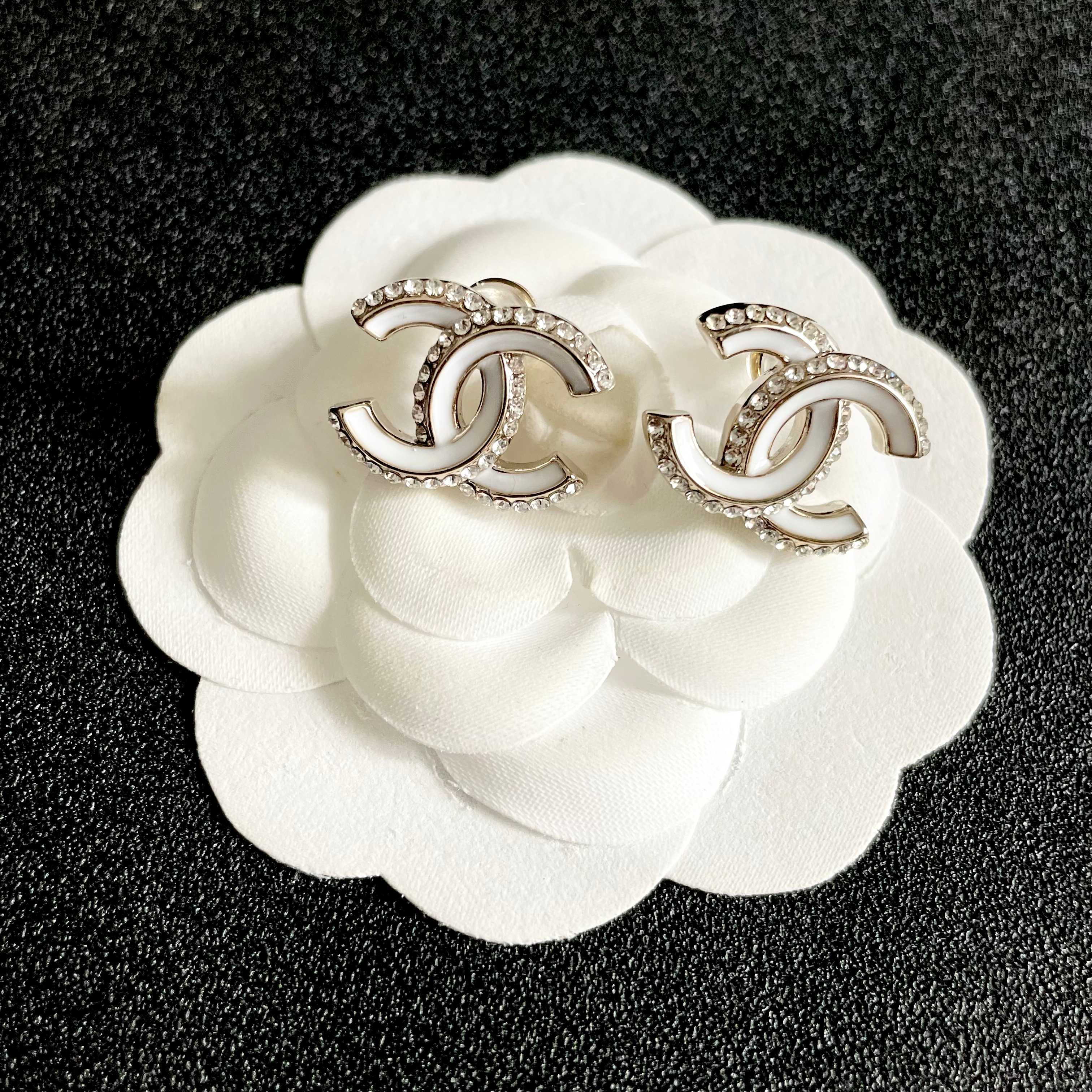 Chanel CC Logo Stud Earrings