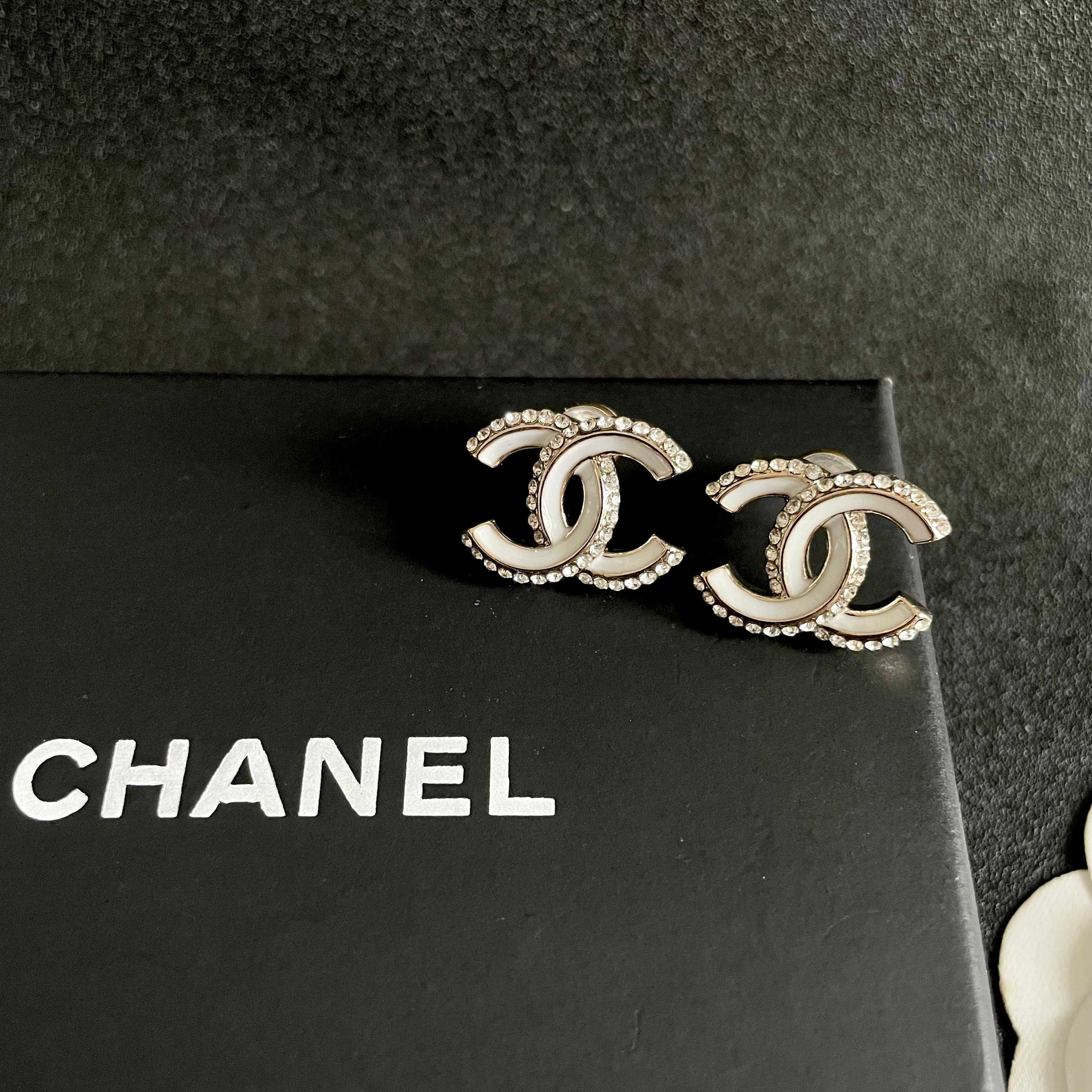 Chanel CC Logo Stud Earrings