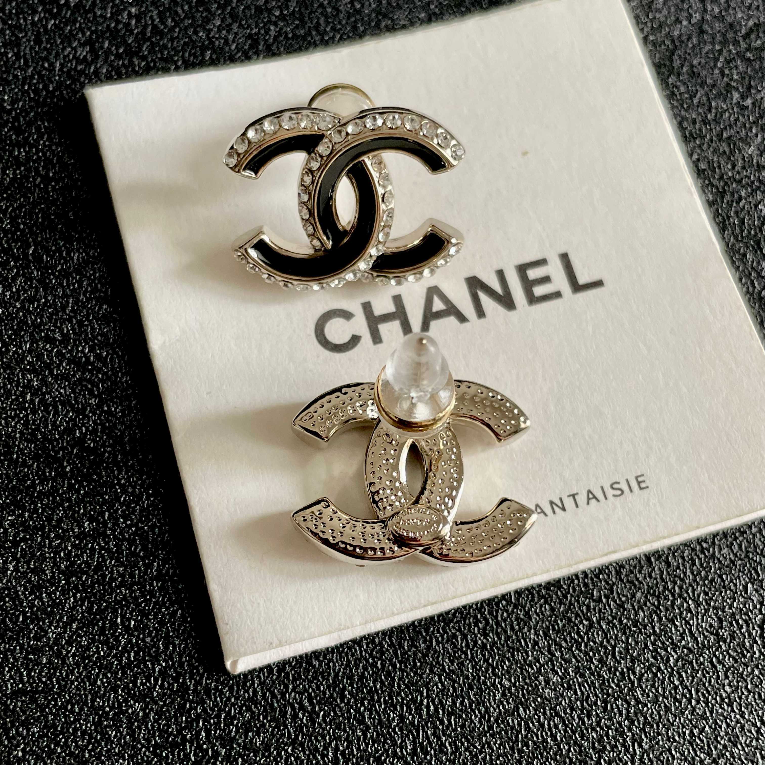 Chanel CC Logo Stud Earrings