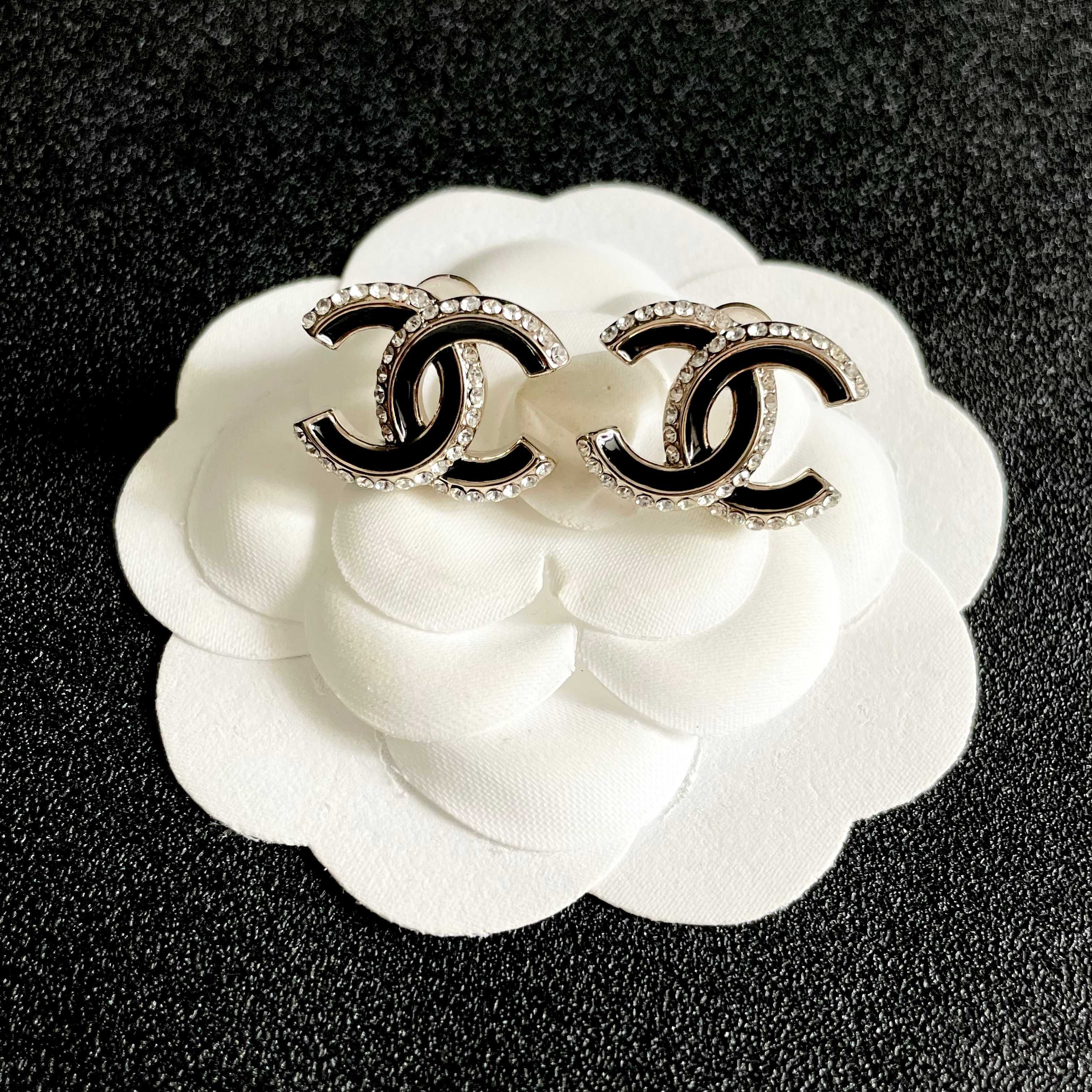 Chanel CC Logo Stud Earrings
