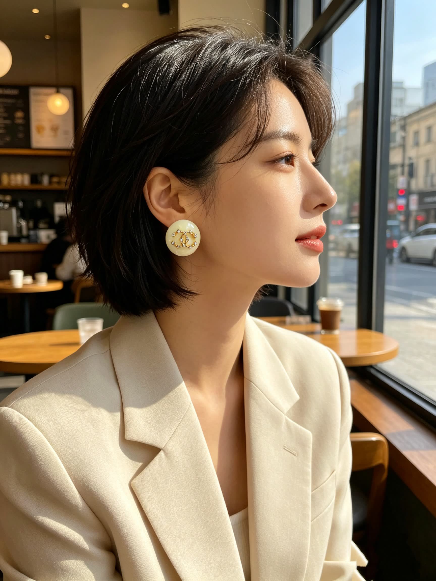 Chanel CC Logo Pearl Earrings