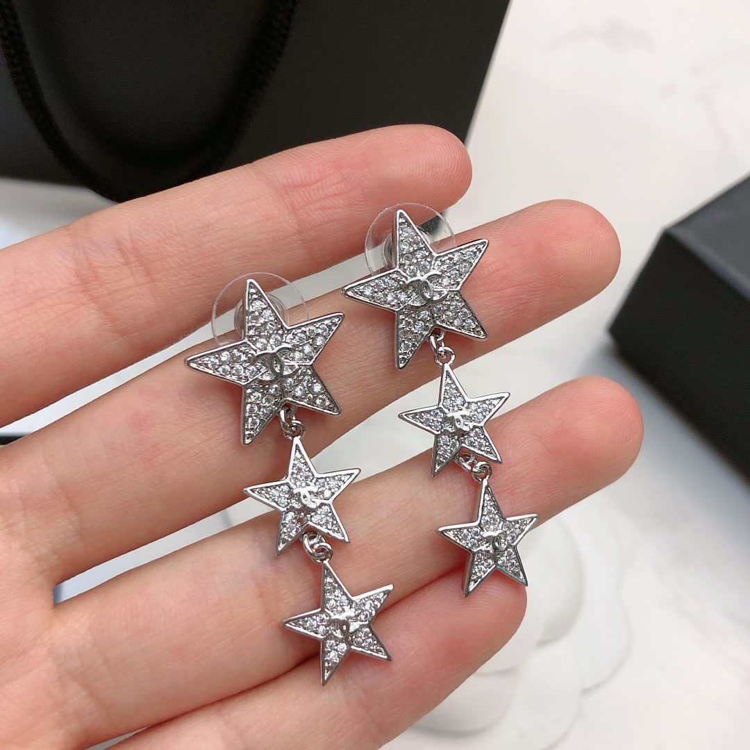 Chanel Silver Star Earrings Chanel Silver Star Earrings